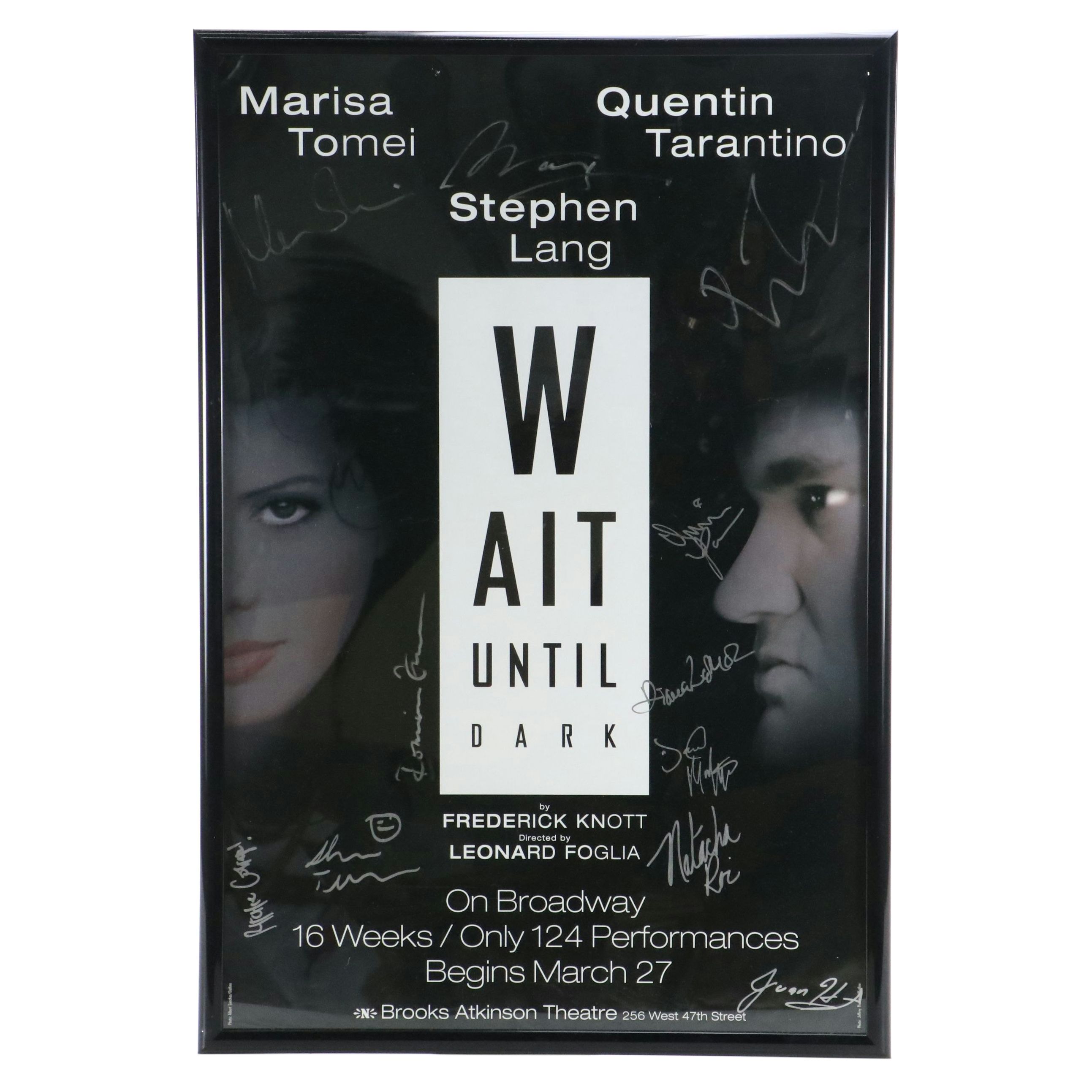 Quentin Tarantino Signed "Wait Until Dark" Theatre Poster