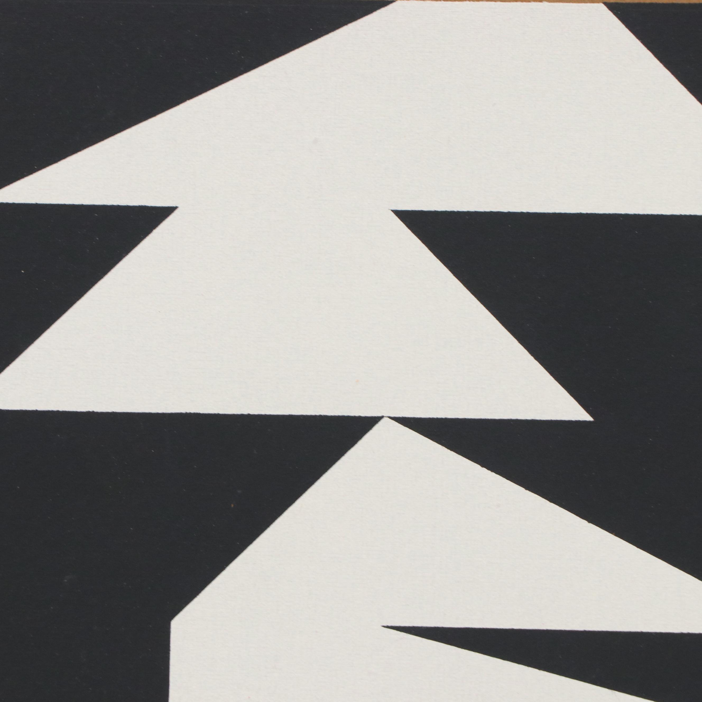 Gunnar Aagaard Andersen Op Art Geometric Serigraph Bookplate