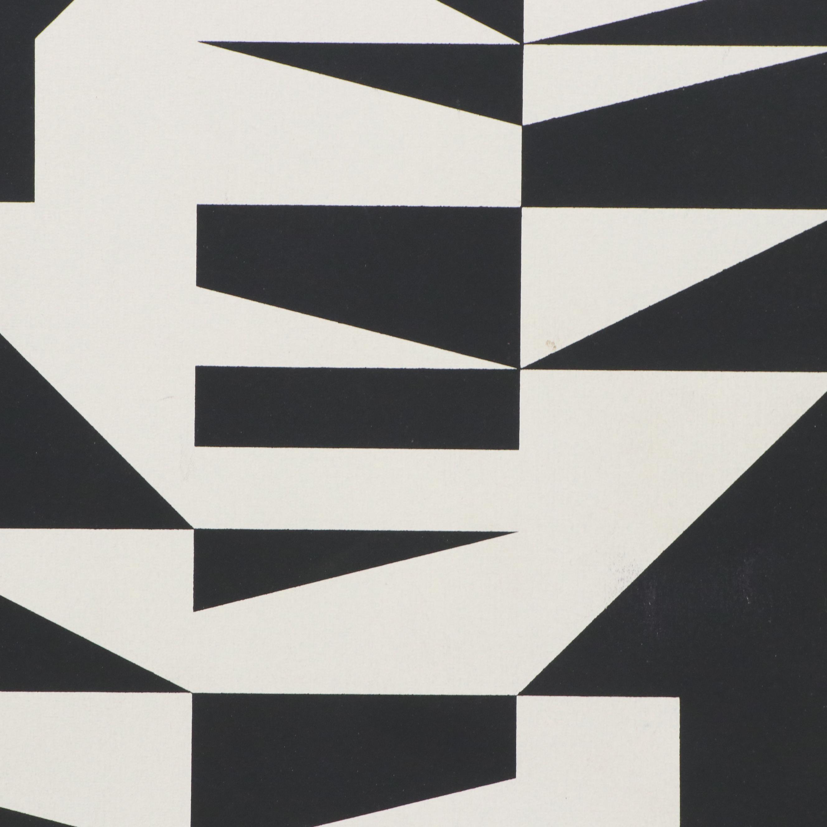 Gunnar Aagaard Andersen Op Art Geometric Serigraph Bookplate