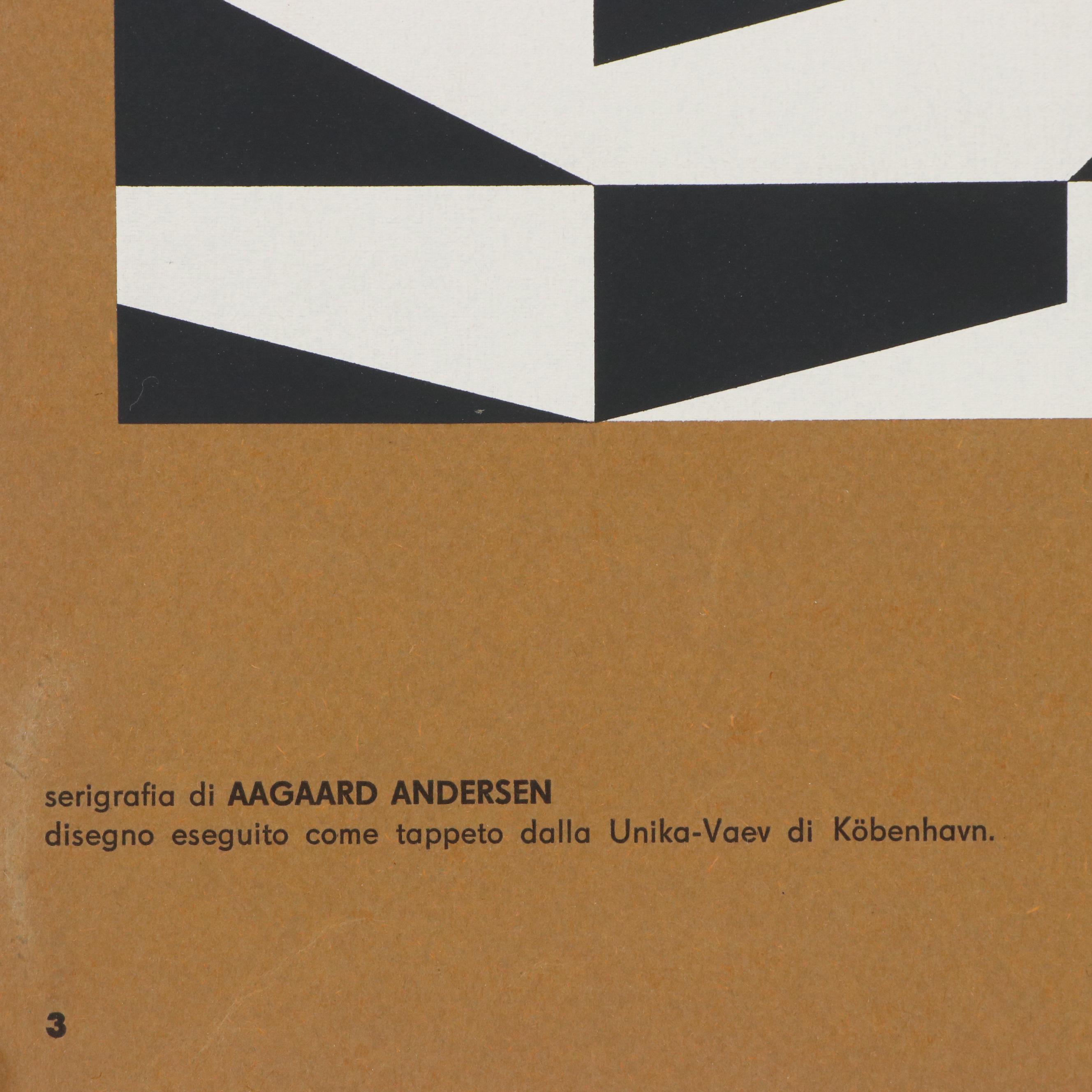 Gunnar Aagaard Andersen Op Art Geometric Serigraph Bookplate