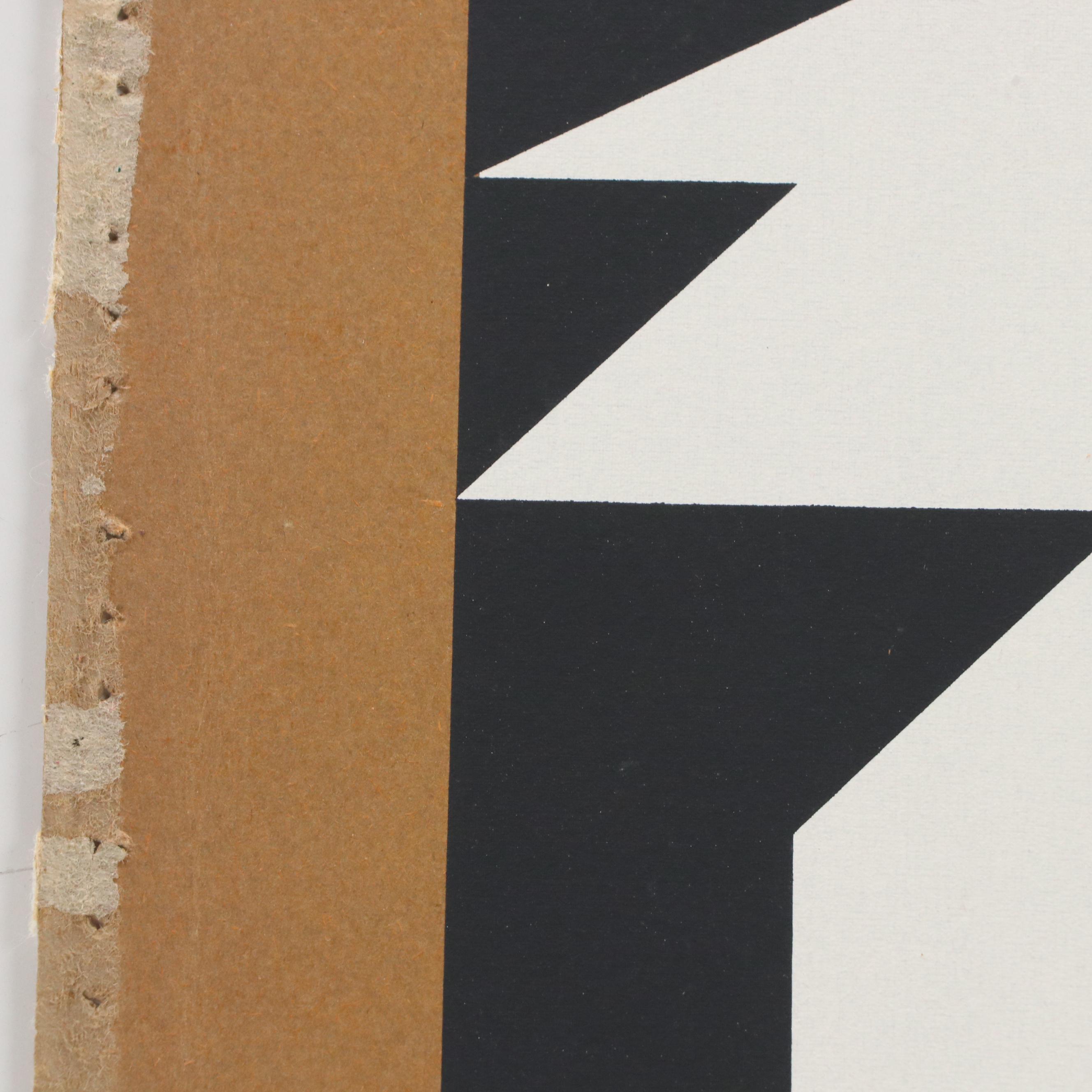 Gunnar Aagaard Andersen Op Art Geometric Serigraph Bookplate