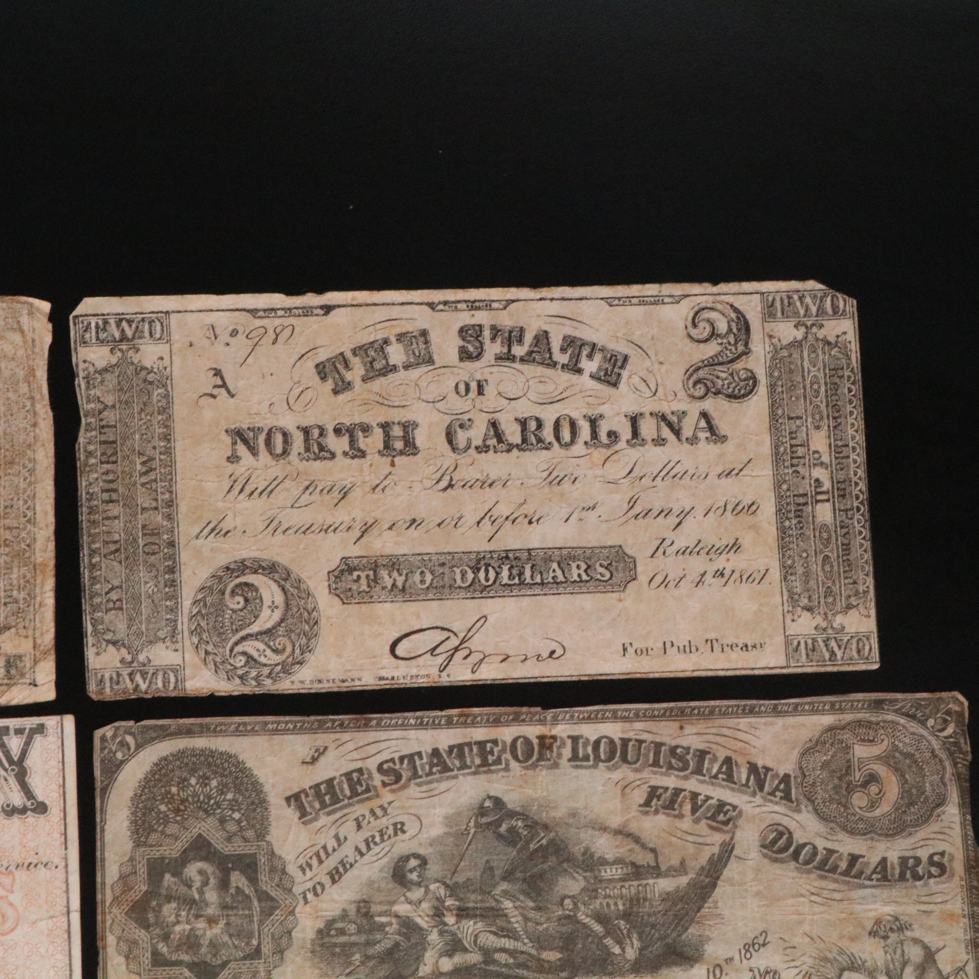 Nine Civil War era Obsolete Currency Notes