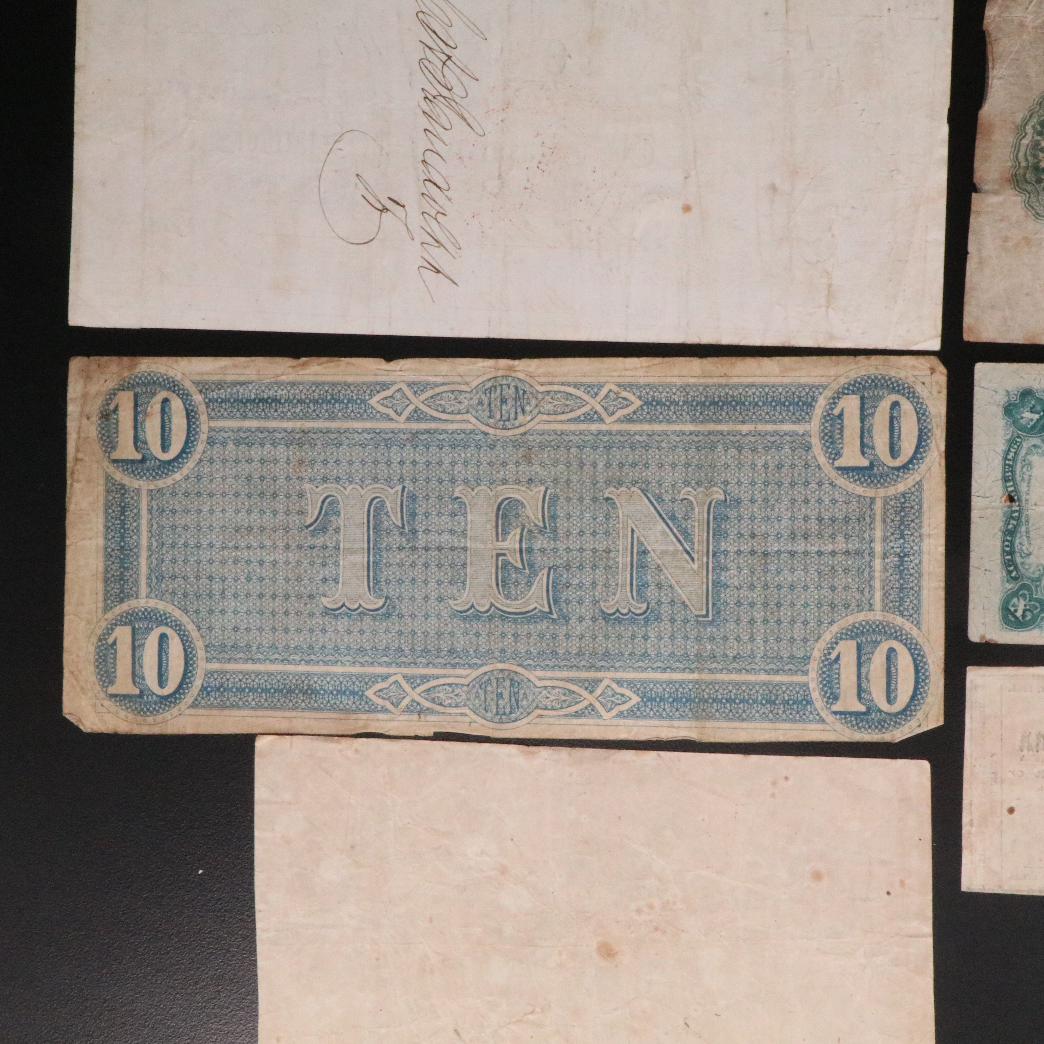 Nine Civil War era Obsolete Currency Notes
