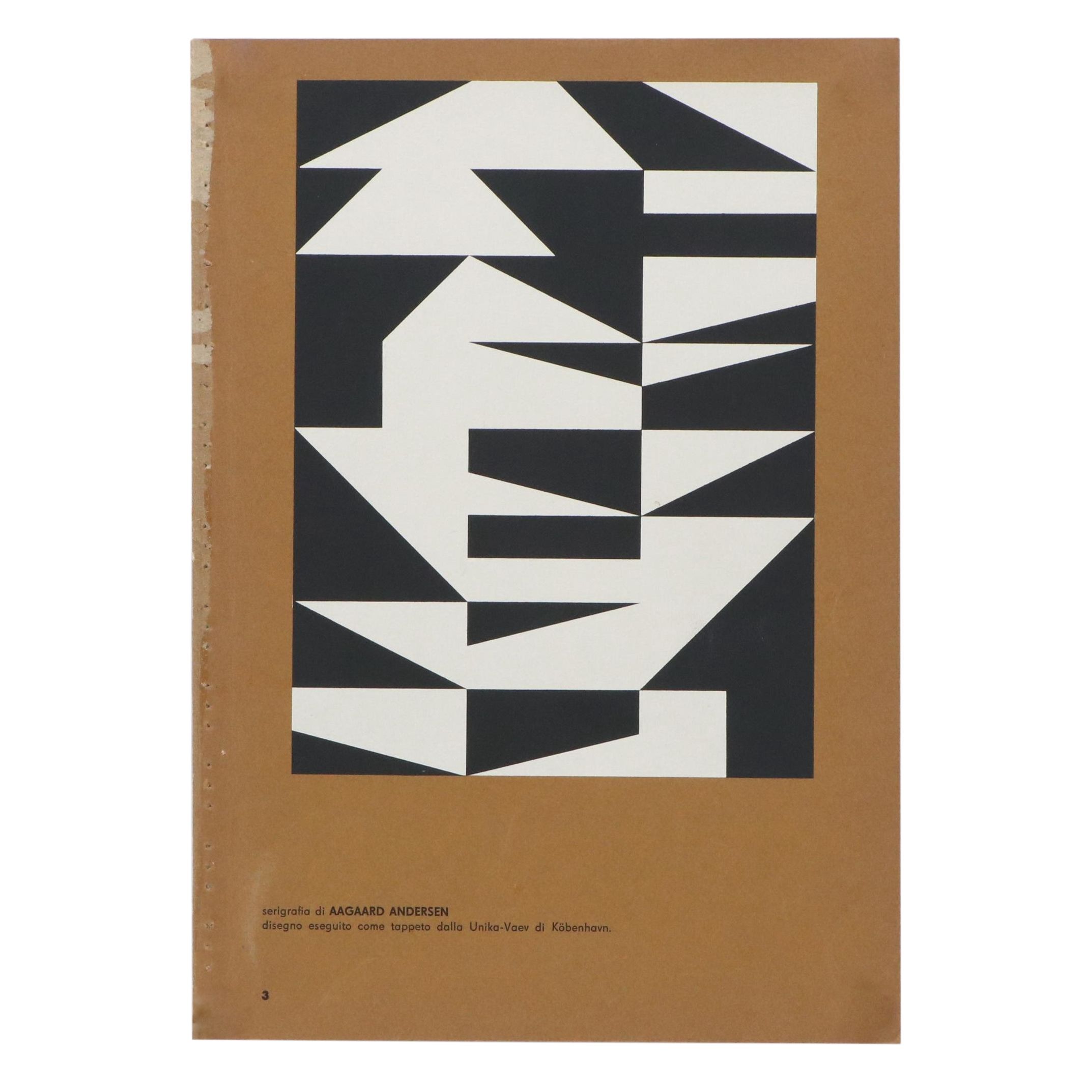 Gunnar Aagaard Andersen Op Art Geometric Serigraph Bookplate