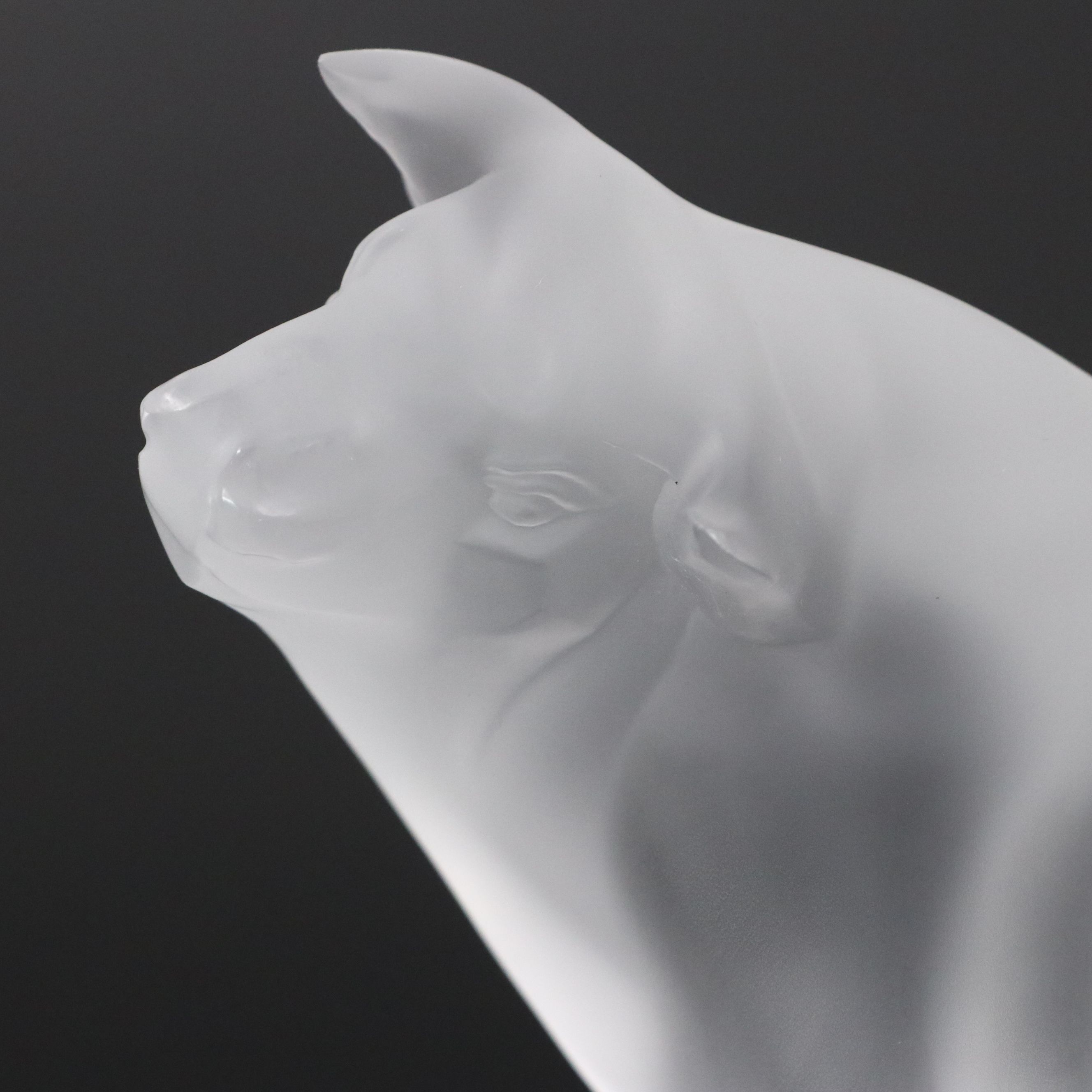 Lalique "Vuelta Taureau" Frosted Crystal Bull Figurine