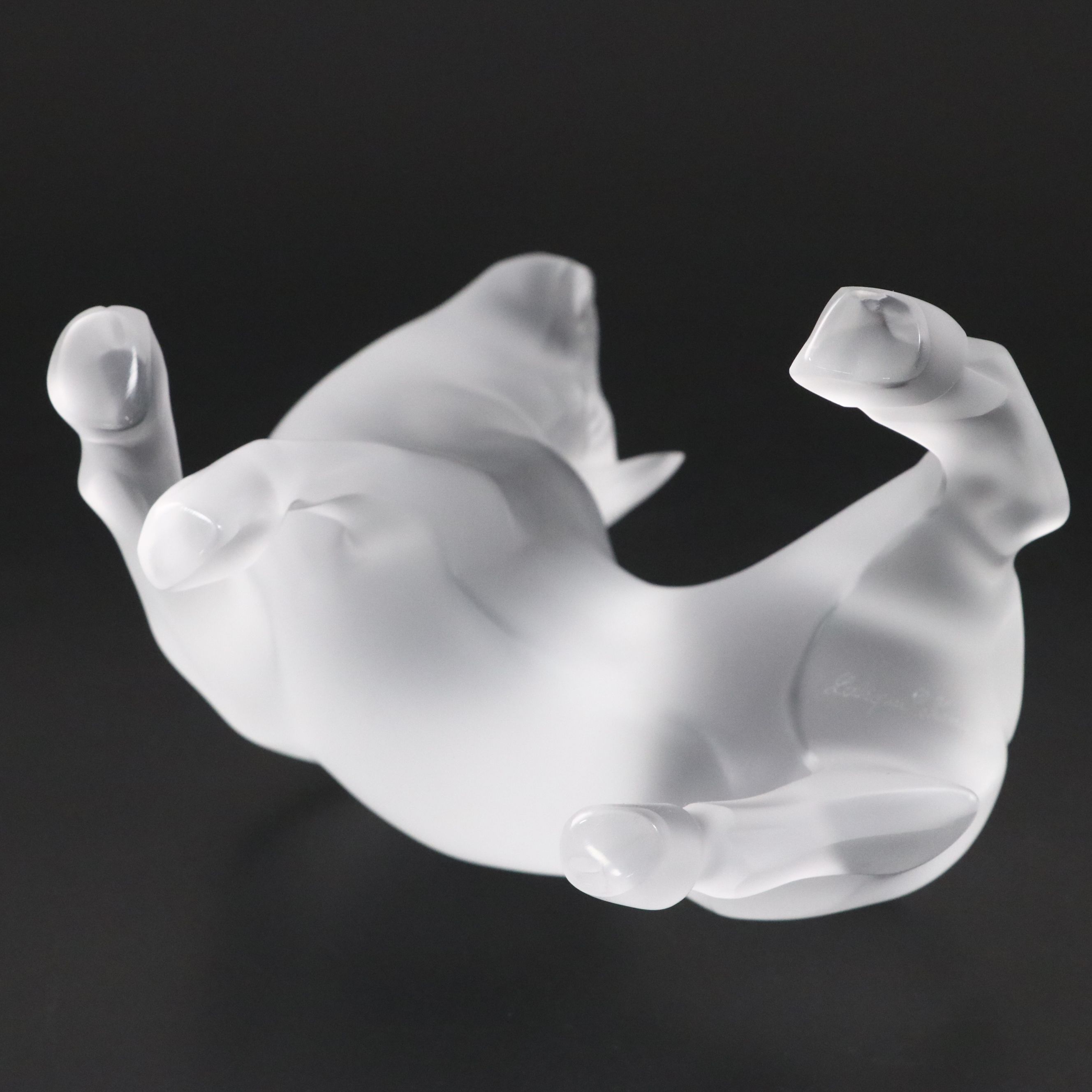Lalique "Vuelta Taureau" Frosted Crystal Bull Figurine