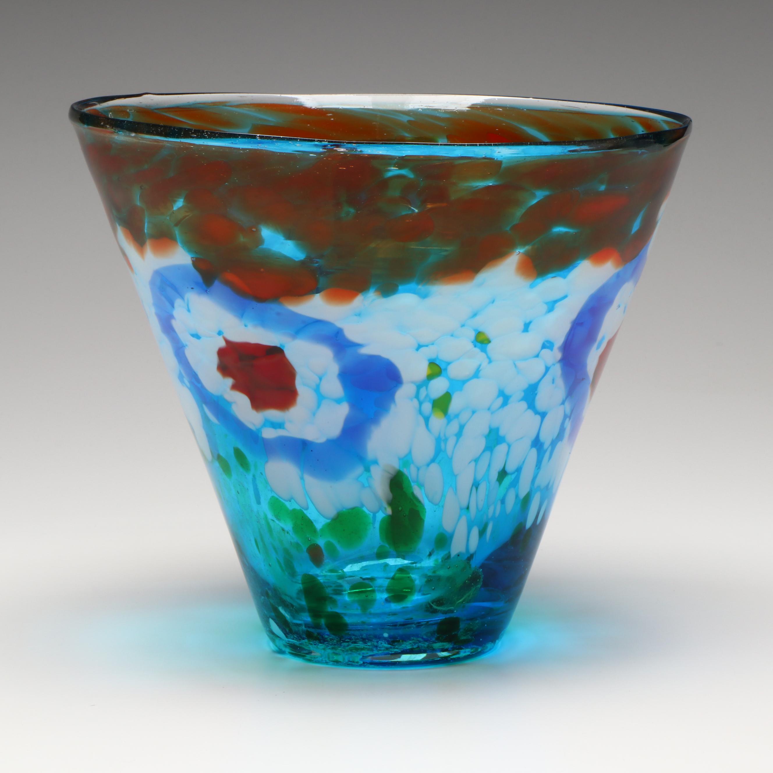 Mario Art Glass Studio Vase