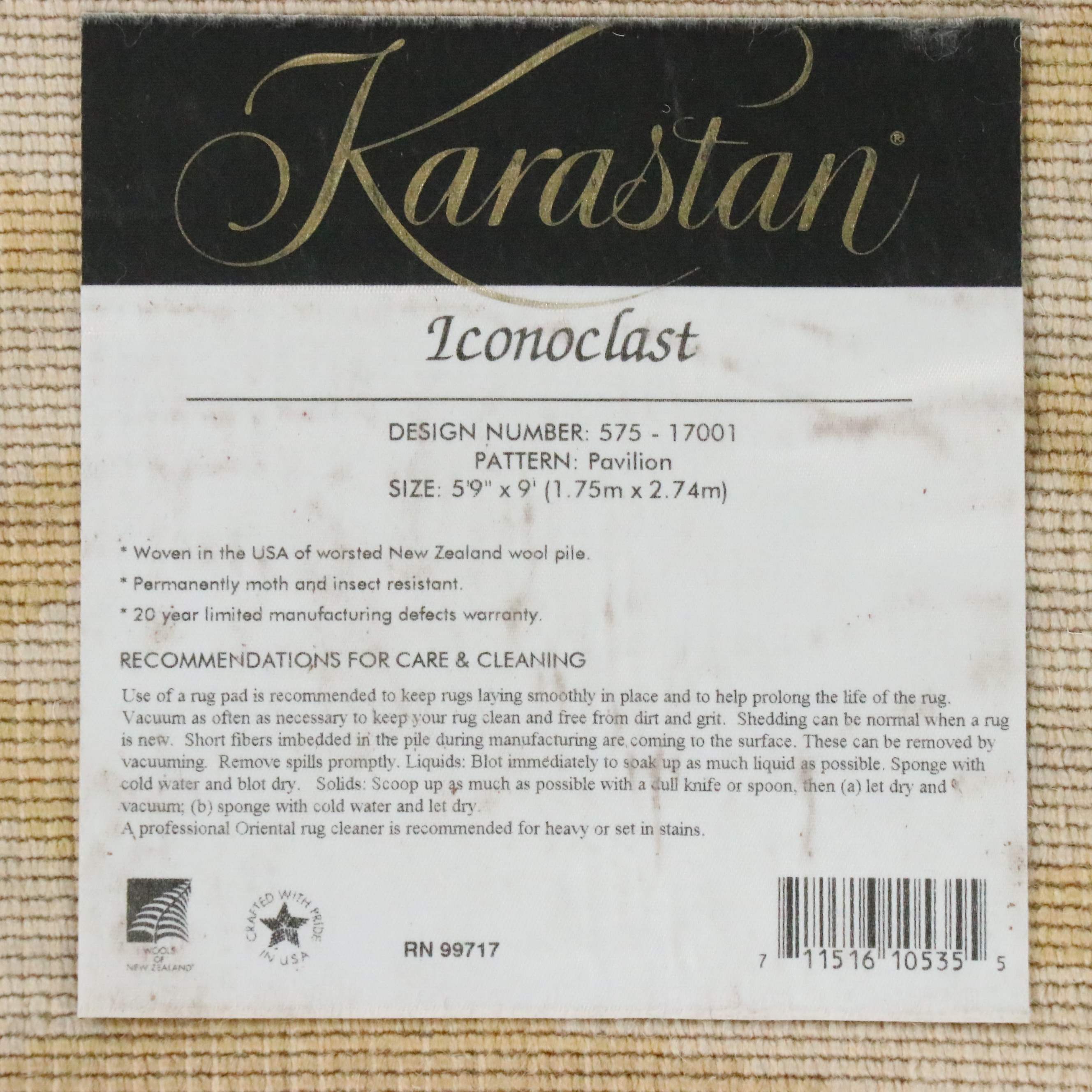 5'10 x 9' Machine Made Karastan Iconoclast "Pavilion" Area Rug