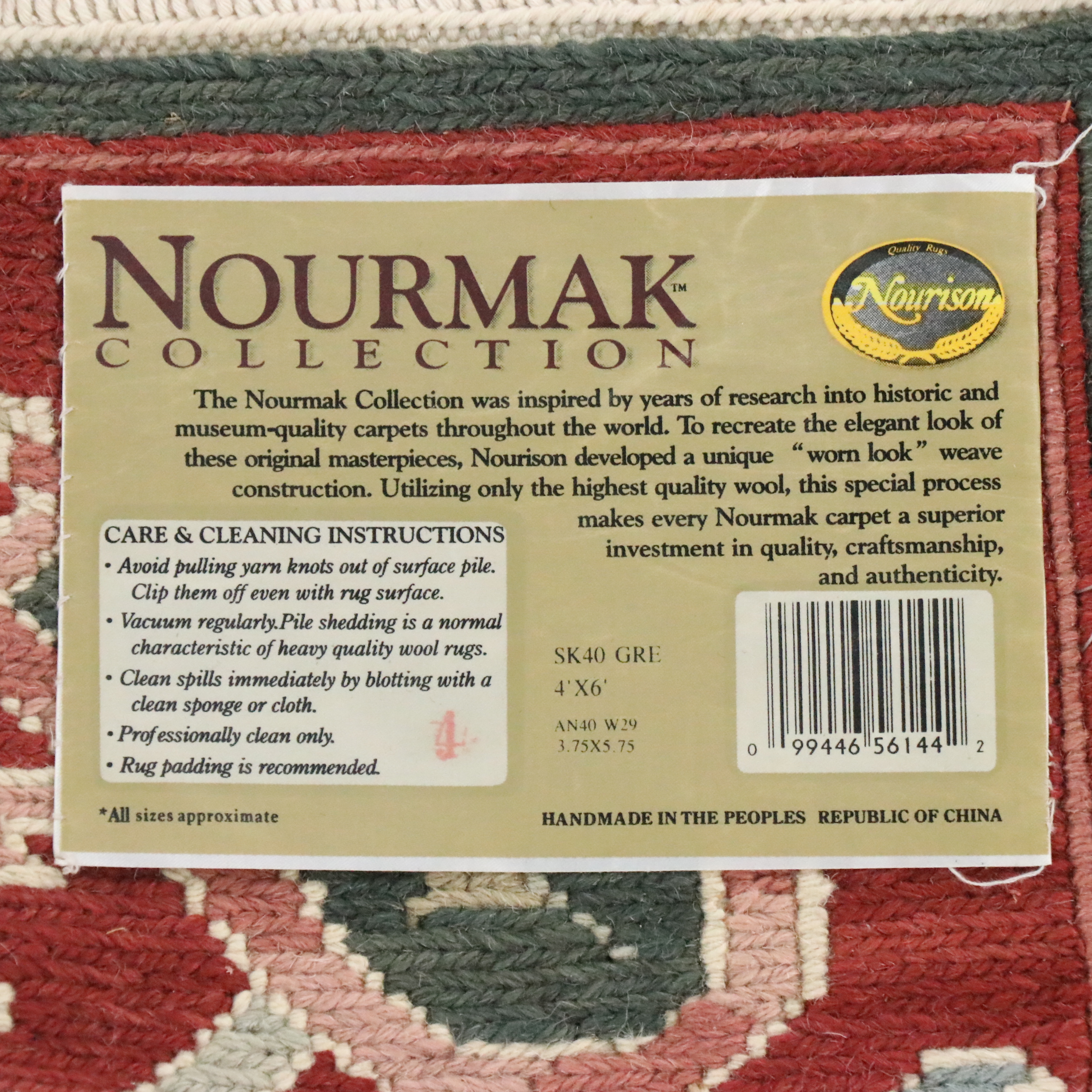 3'11 x 6'2 Handwoven Nourison Nourmak Collection Area Rug