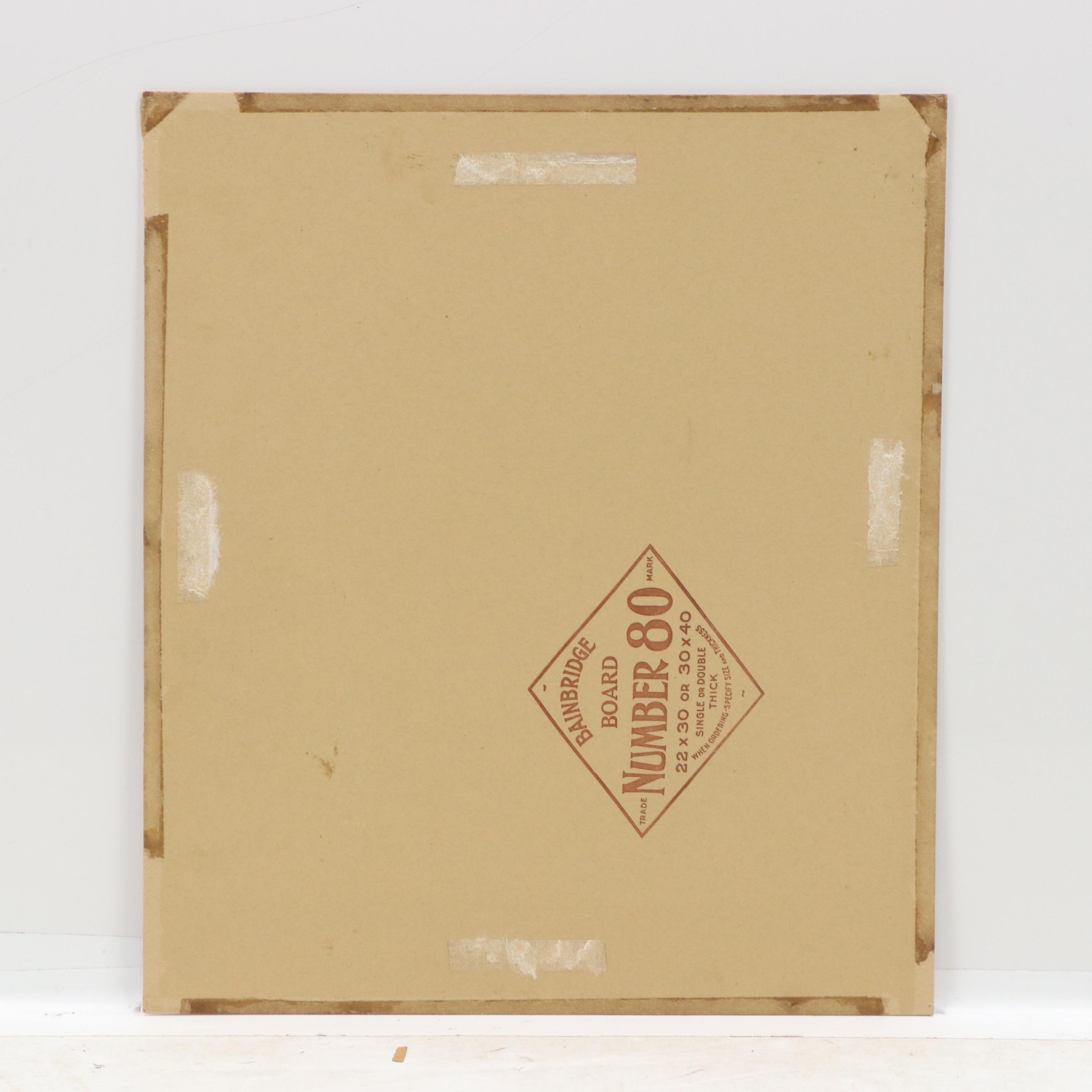 Charlie Mazoujian Gouache Painting Study of Female Nude, 1957