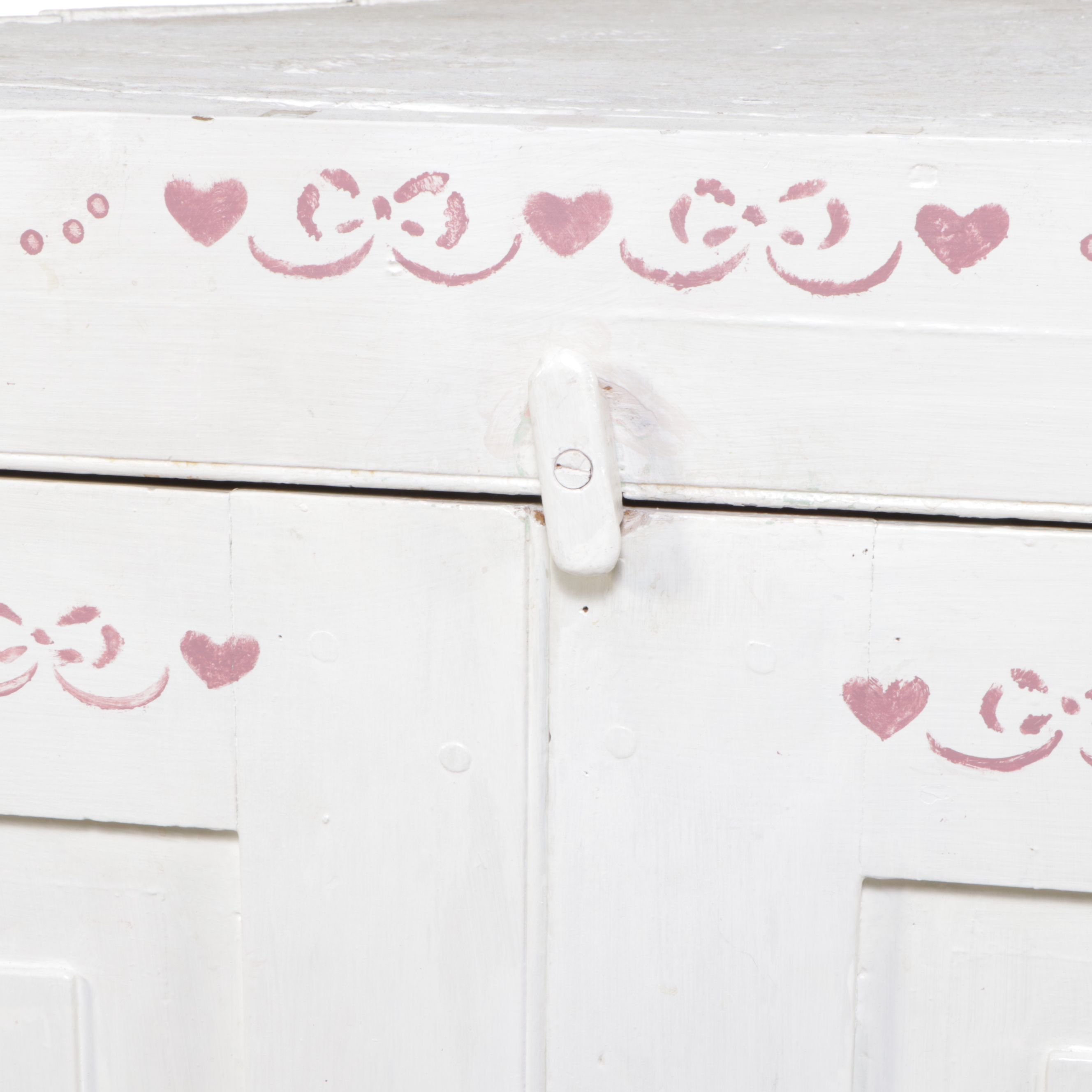 White Painted Wood Corner Cabinet