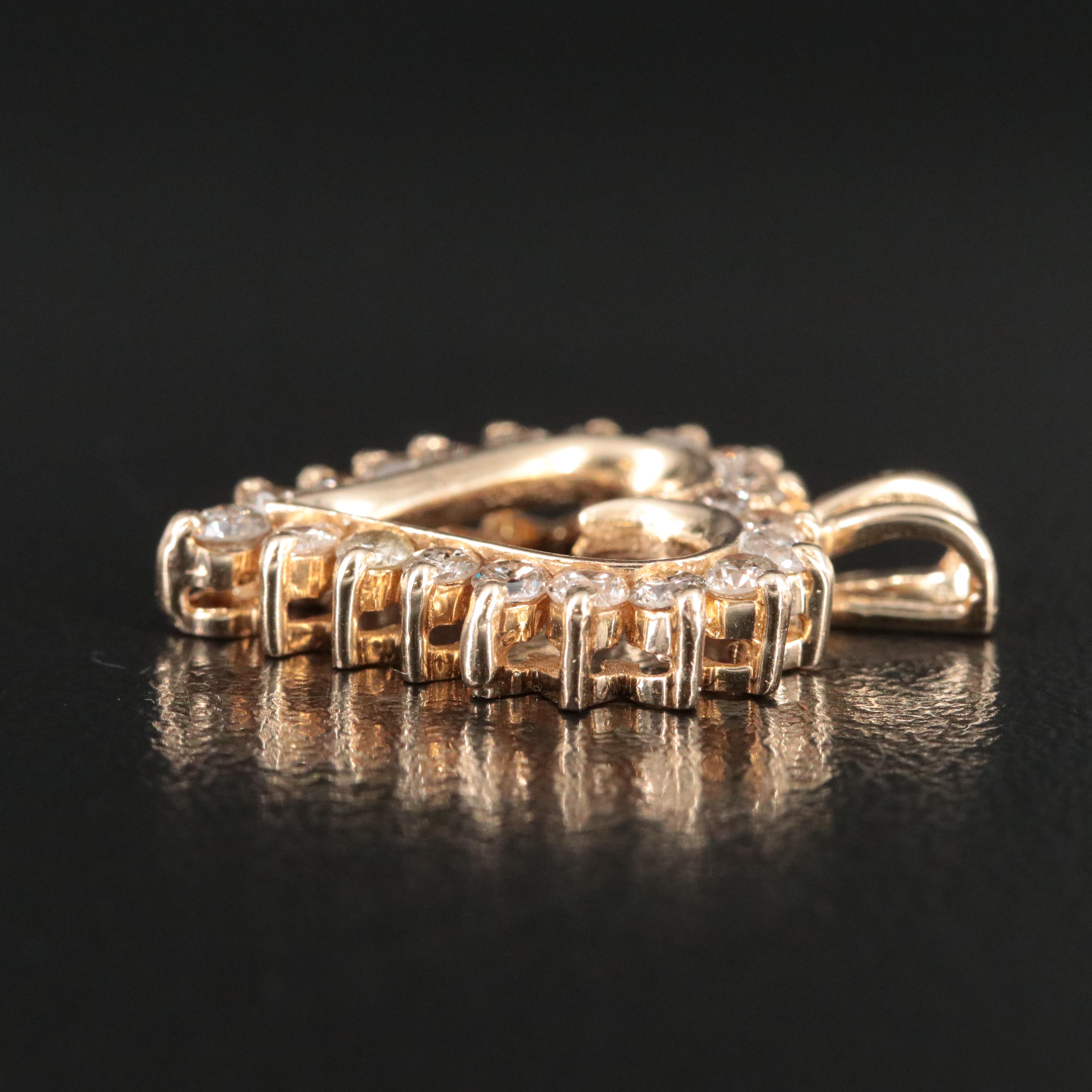 14K 1.00 CTW Diamond Heart Pendant