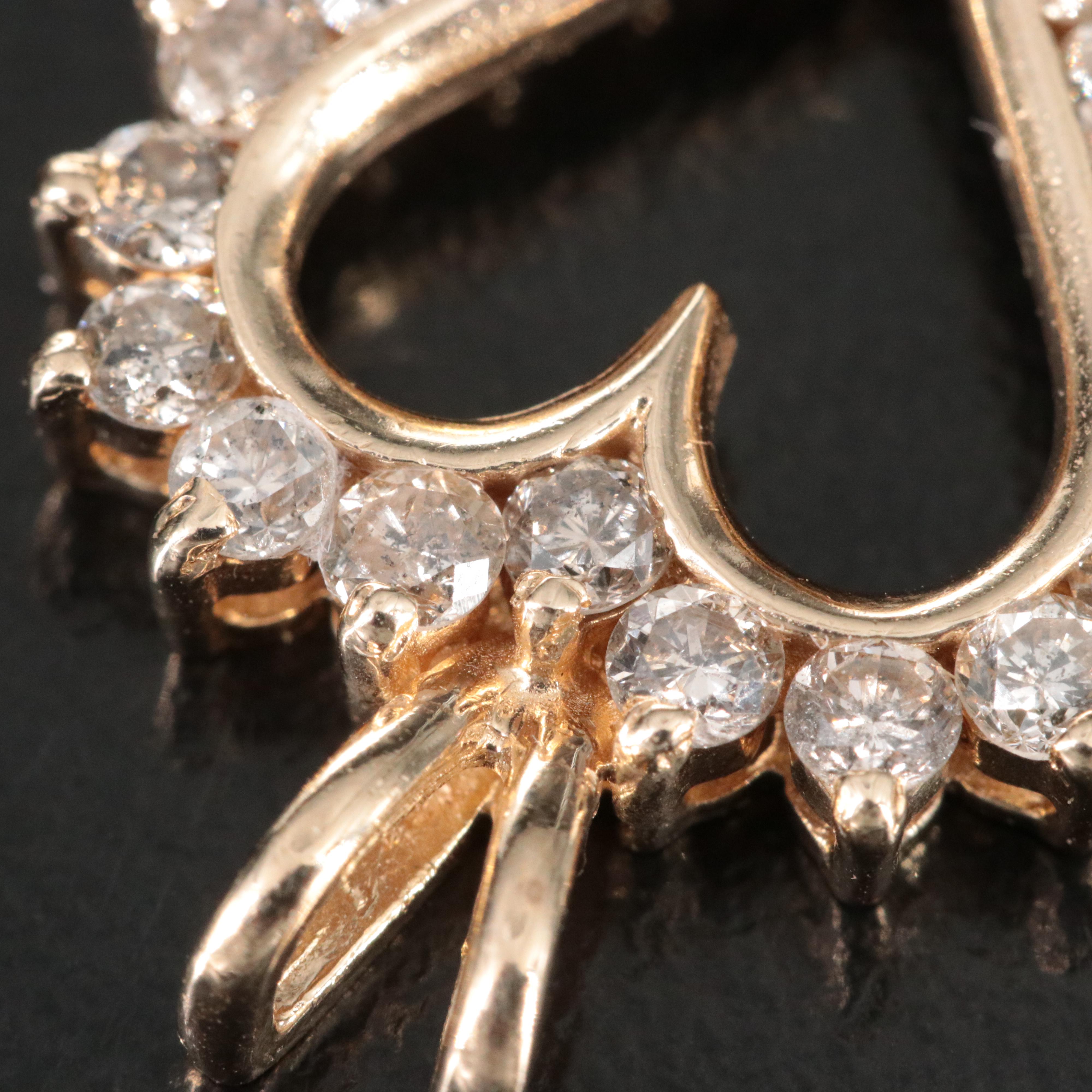 14K 1.00 CTW Diamond Heart Pendant