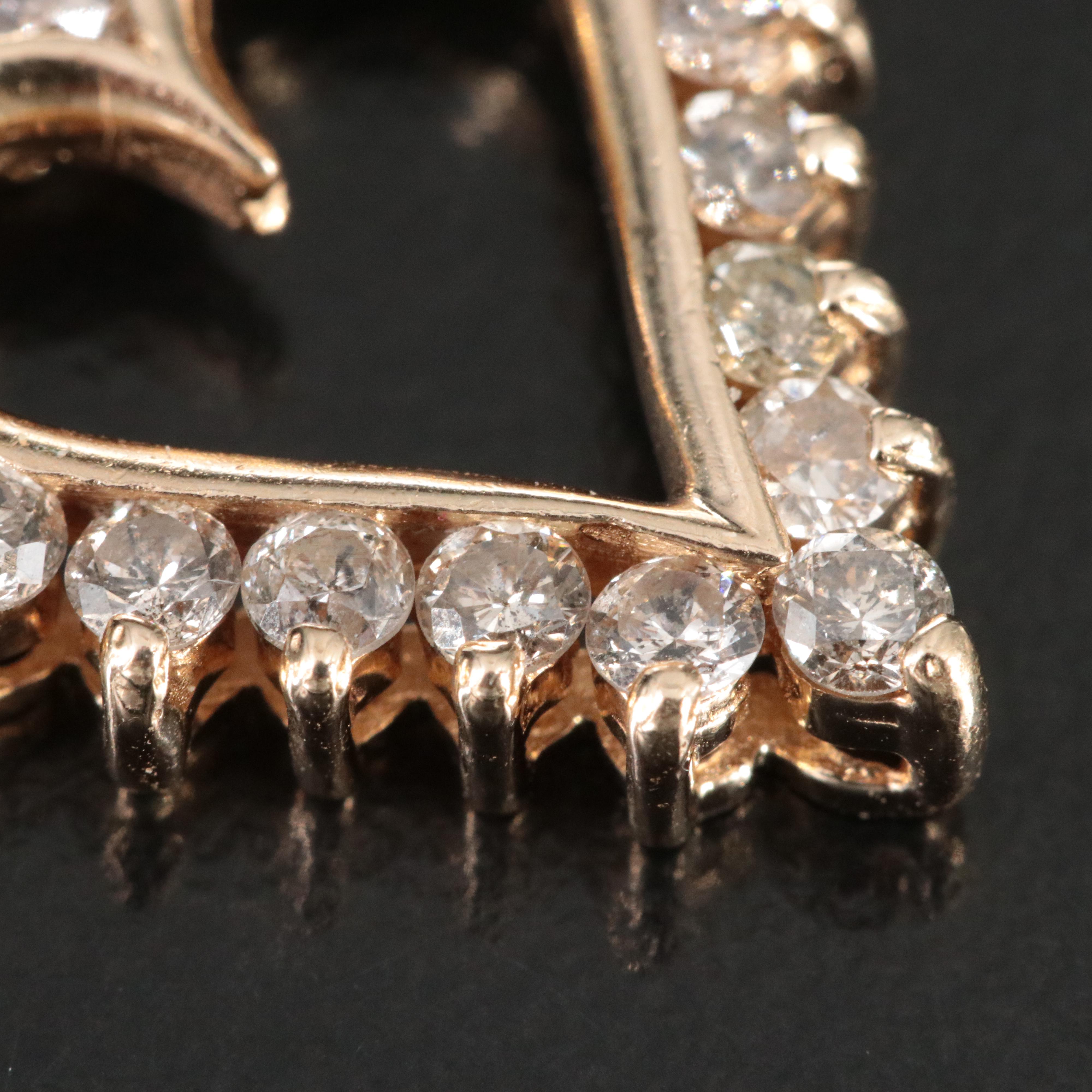 14K 1.00 CTW Diamond Heart Pendant