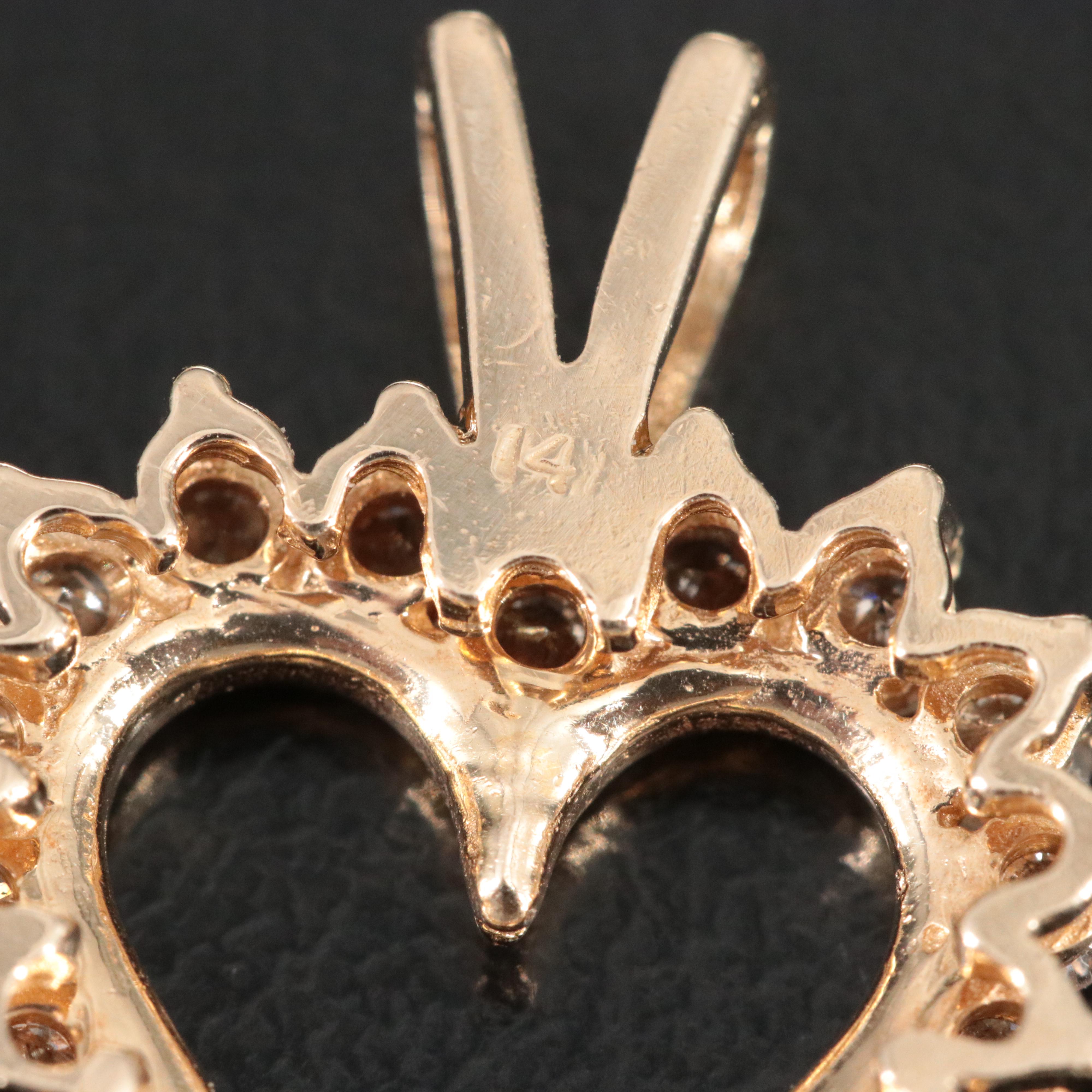 14K 1.00 CTW Diamond Heart Pendant