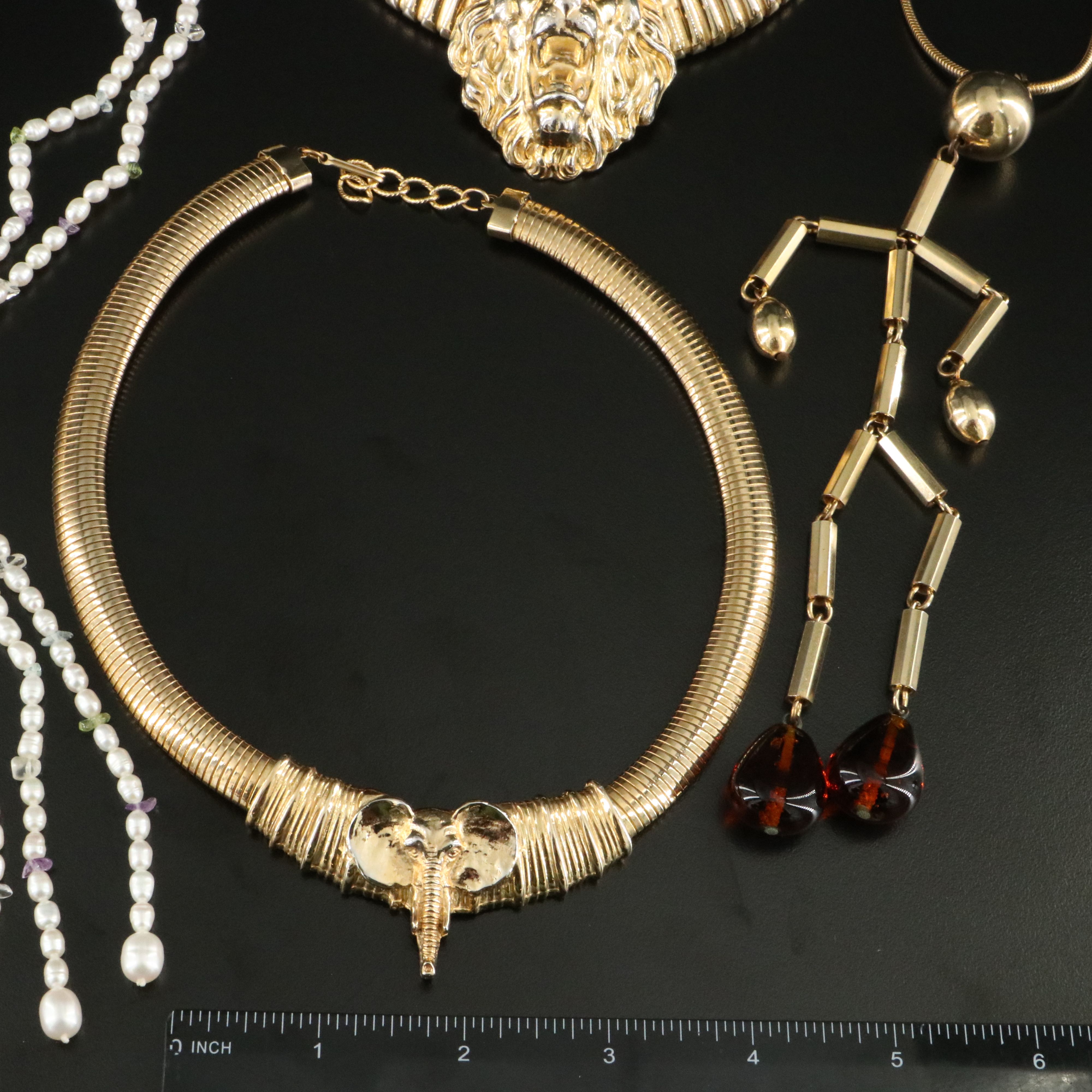 Michael Ricker Elephant Necklace Featured in 1970s Jewelry Collection