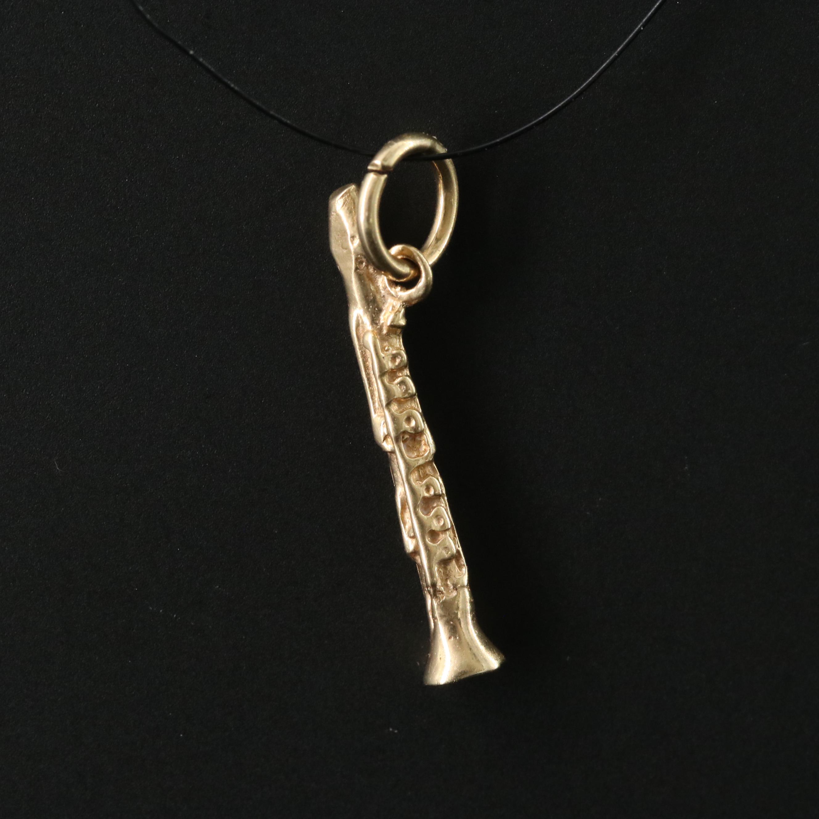 14K Clarinet Charm Pendant