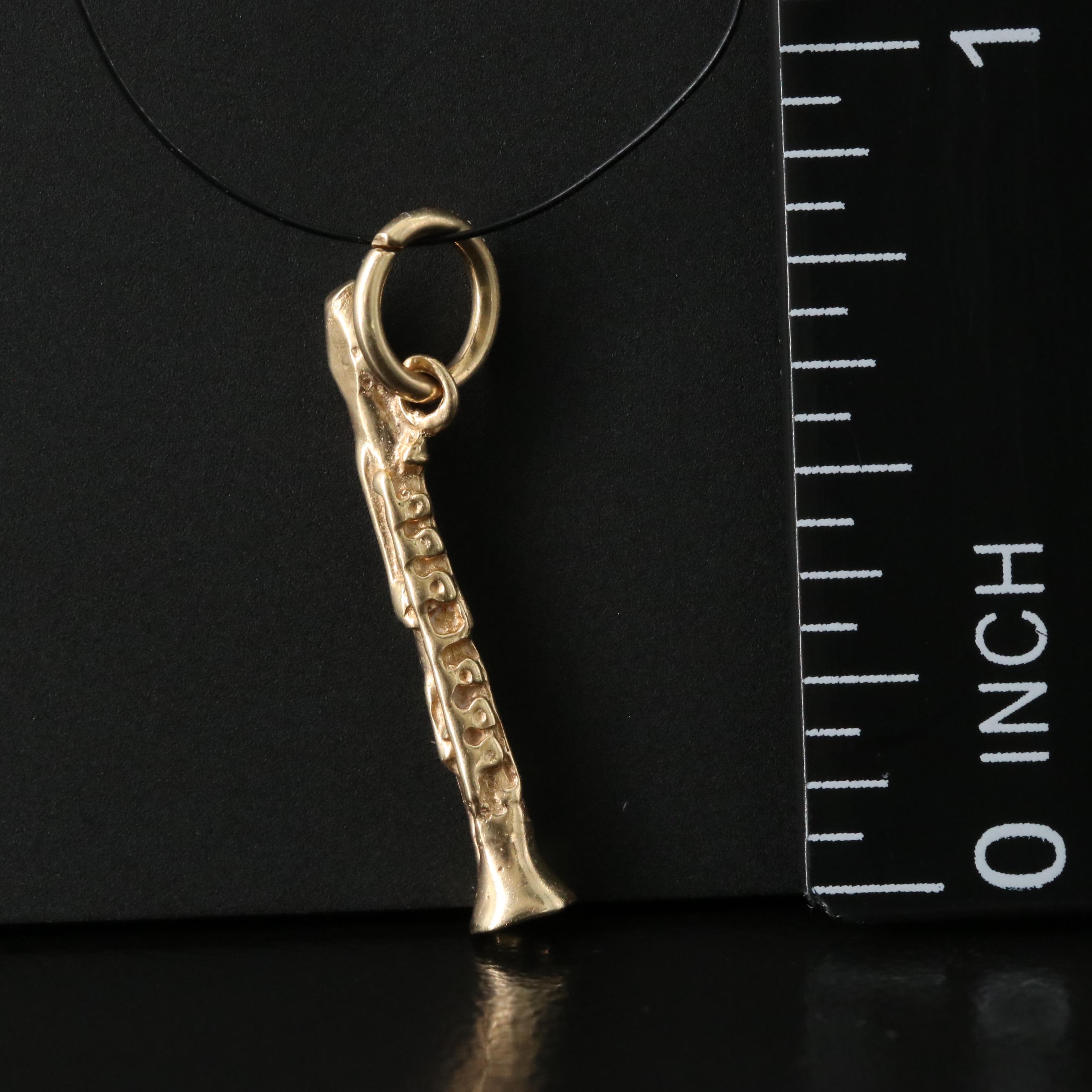 14K Clarinet Charm Pendant