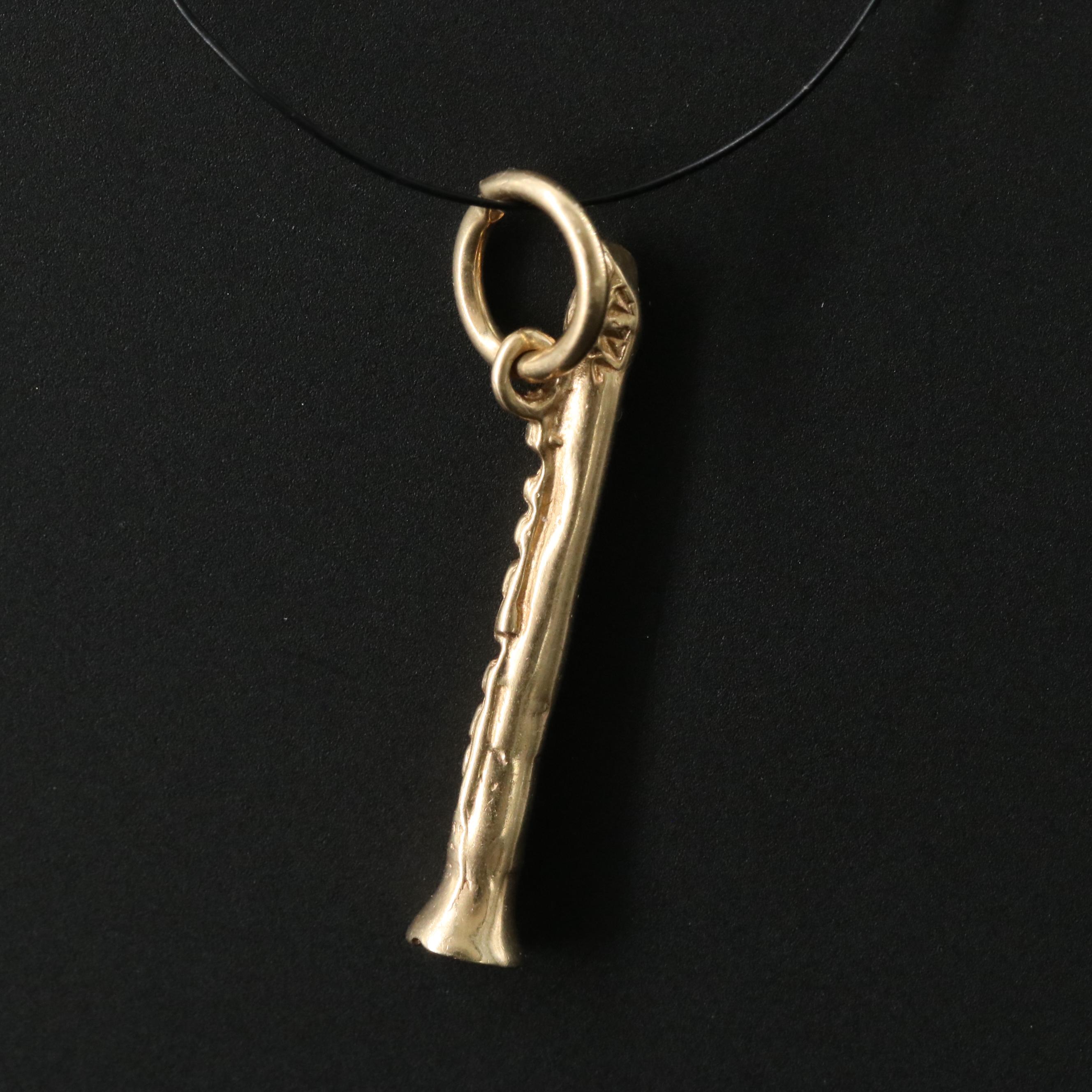 14K Clarinet Charm Pendant