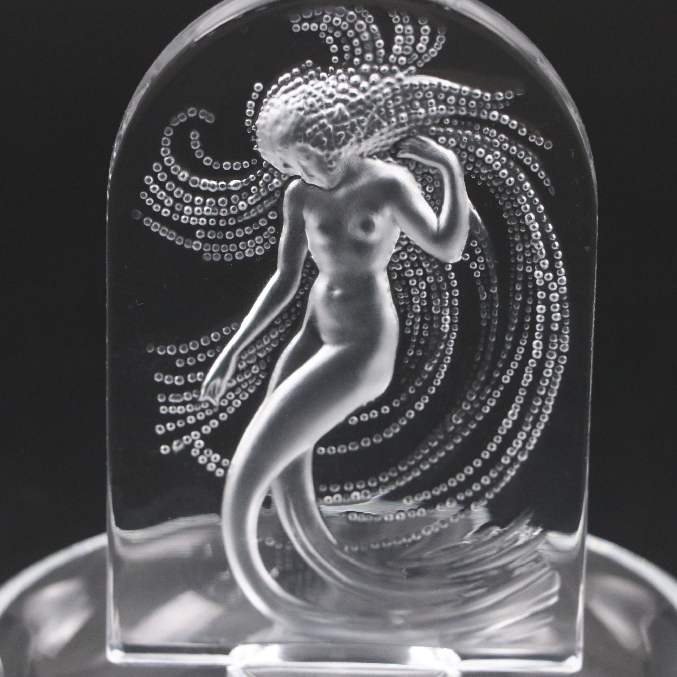Lalique "Naïade" Frosted and Clear Crystal Pin Tray