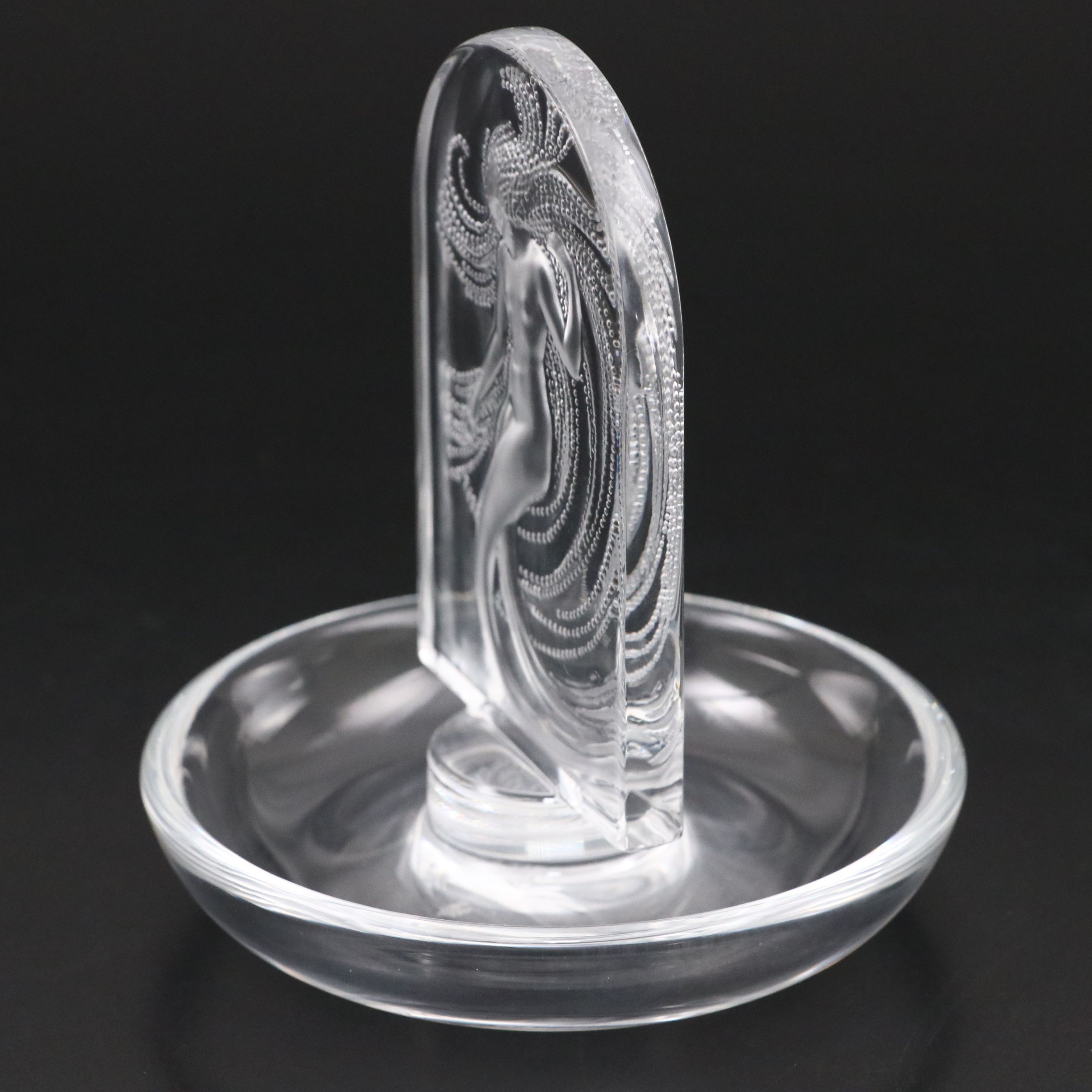 Lalique "Naïade" Frosted and Clear Crystal Pin Tray