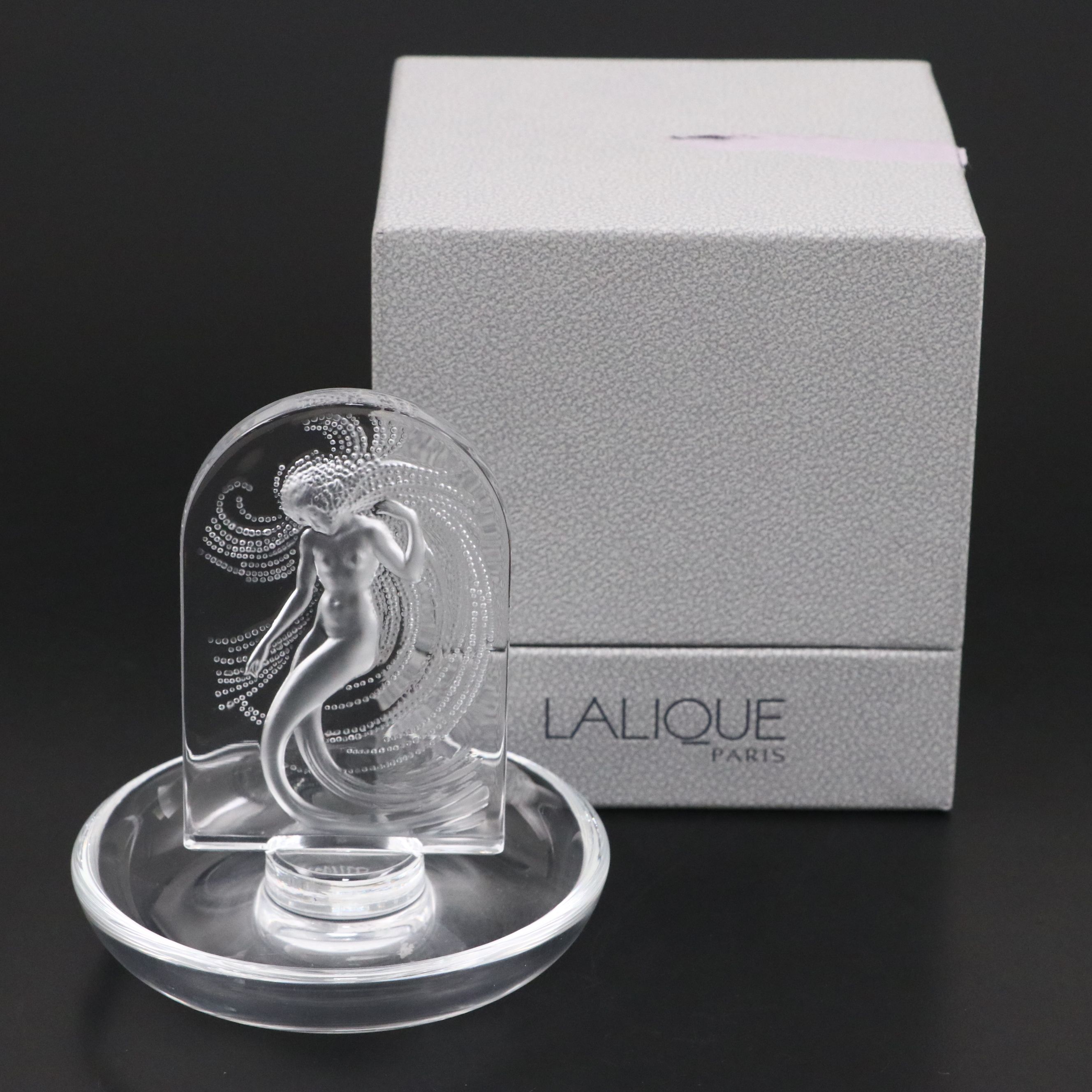 Lalique "Naïade" Frosted and Clear Crystal Pin Tray