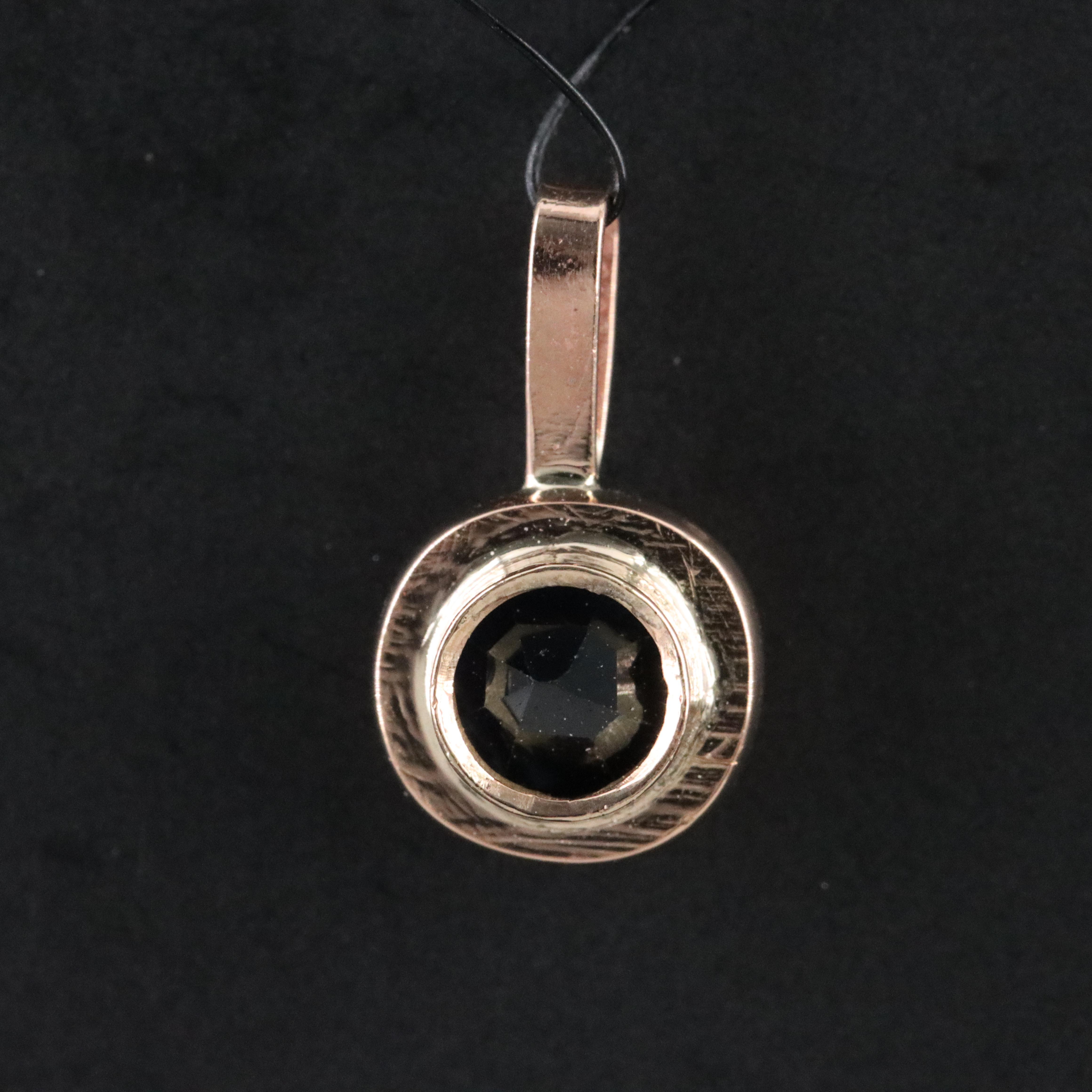 10K Rose Gold Sapphire Solitaire Pendant