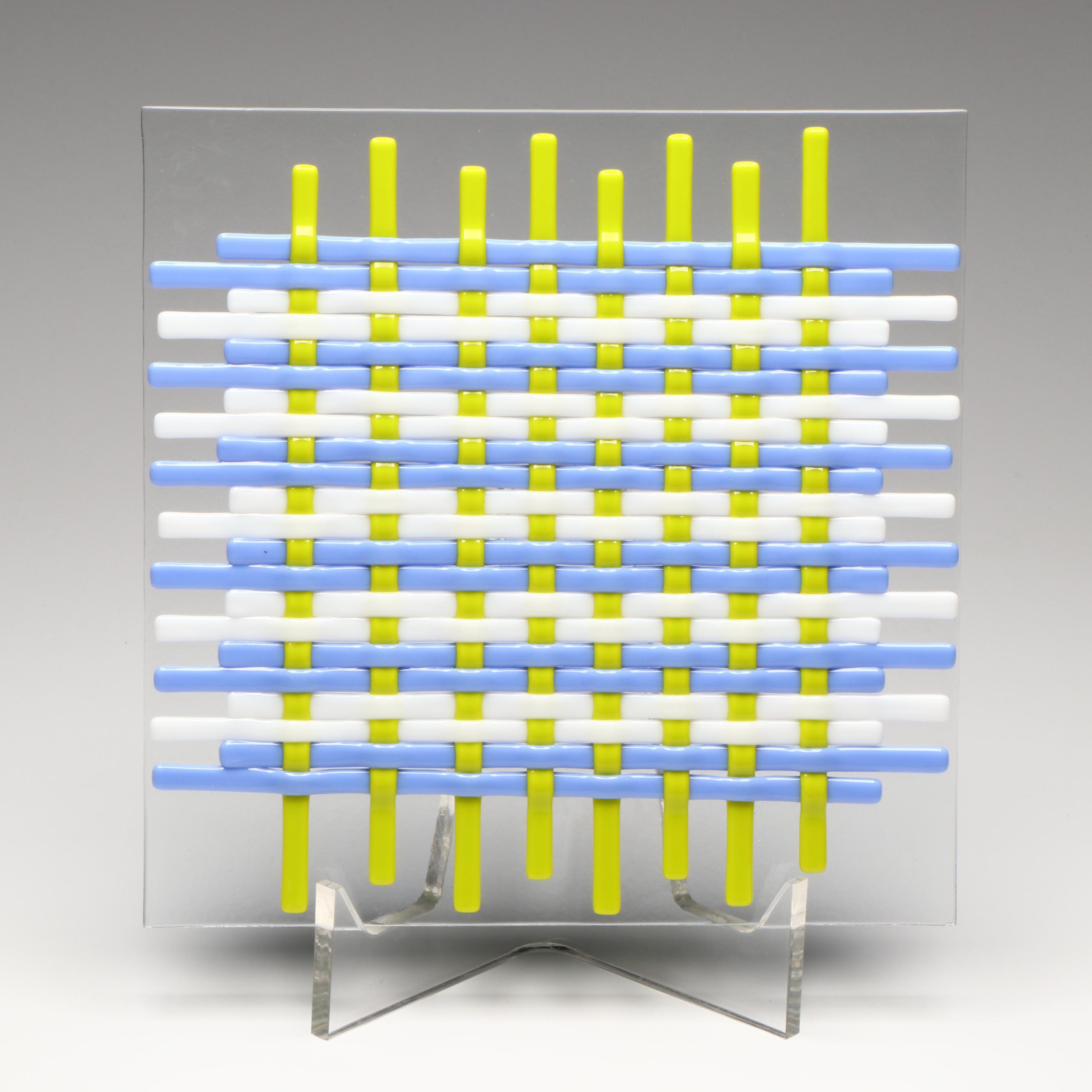 Woven Fused Art Glass Plate