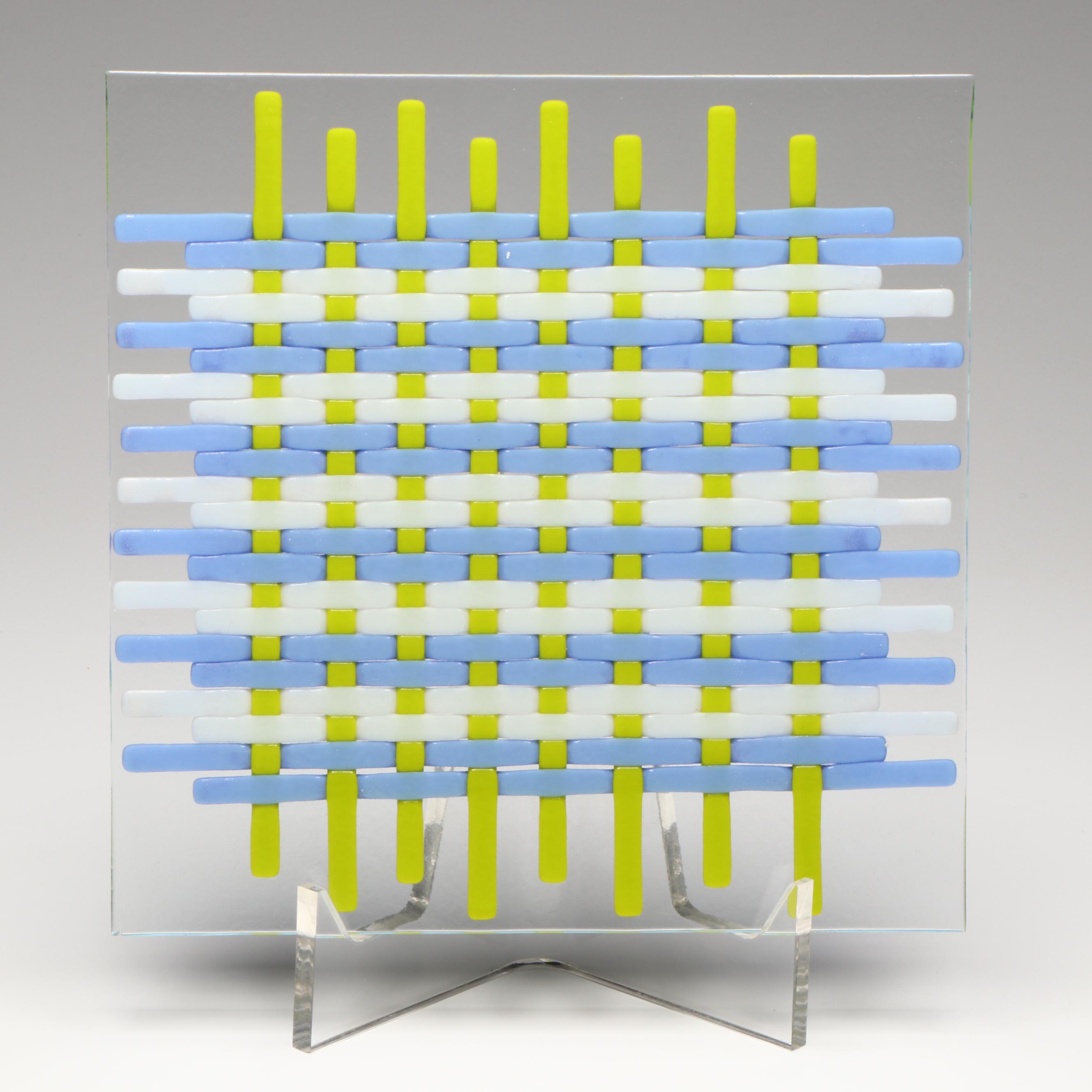Woven Fused Art Glass Plate