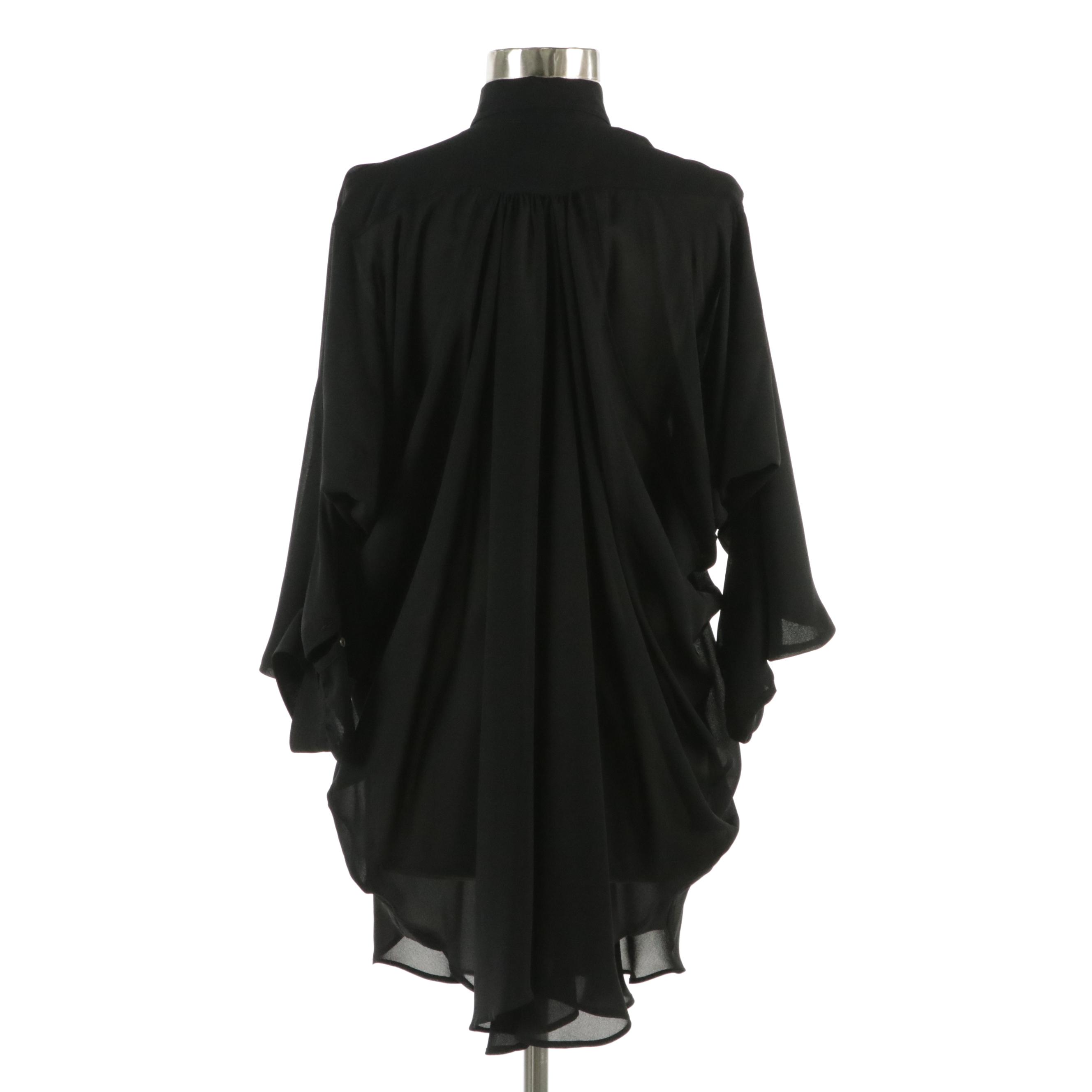 Junya Watanabe Comme des Garçons Black Button-Down Batwing Blouse