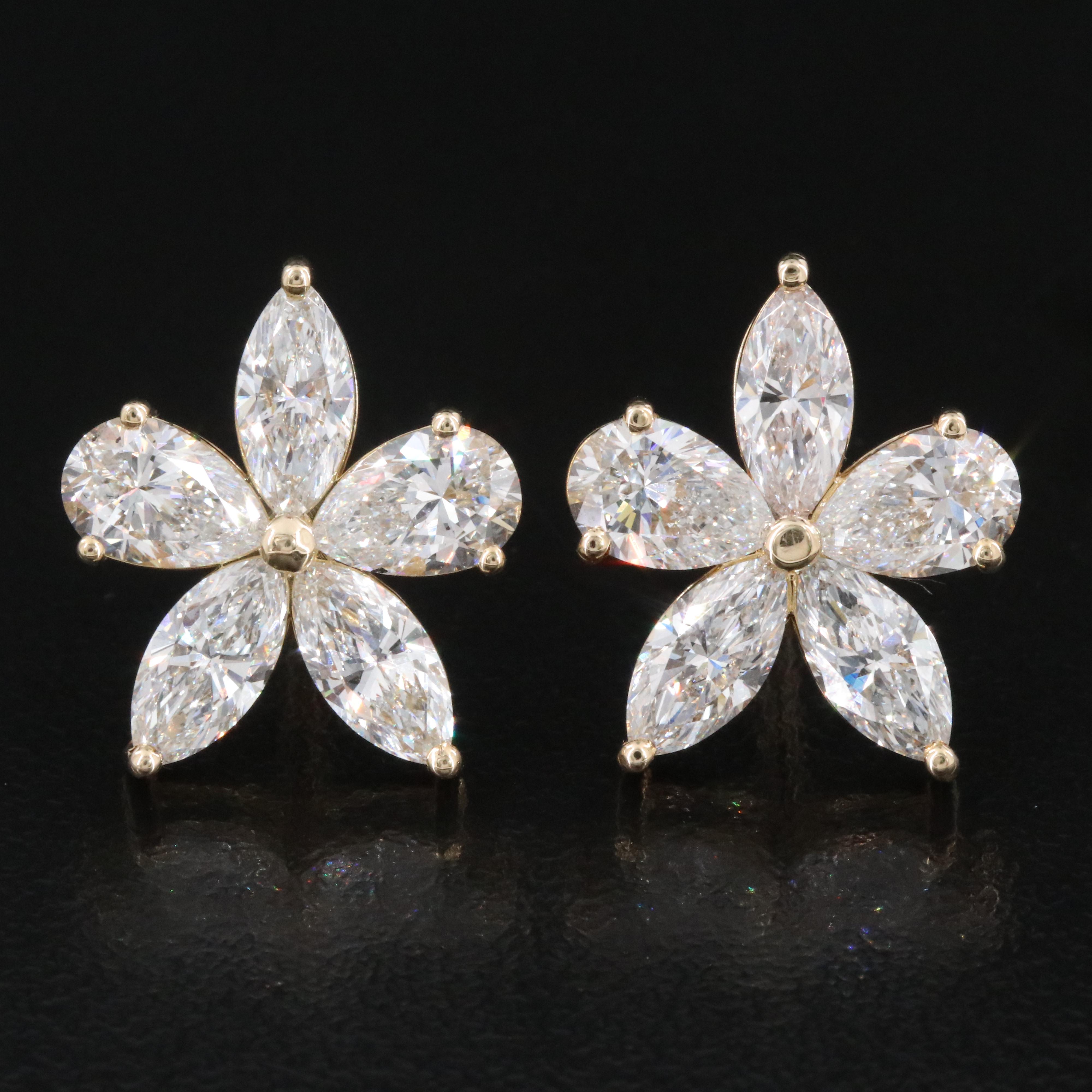 14K 5.08 CTW Lab Grown Diamond Flower Earrings