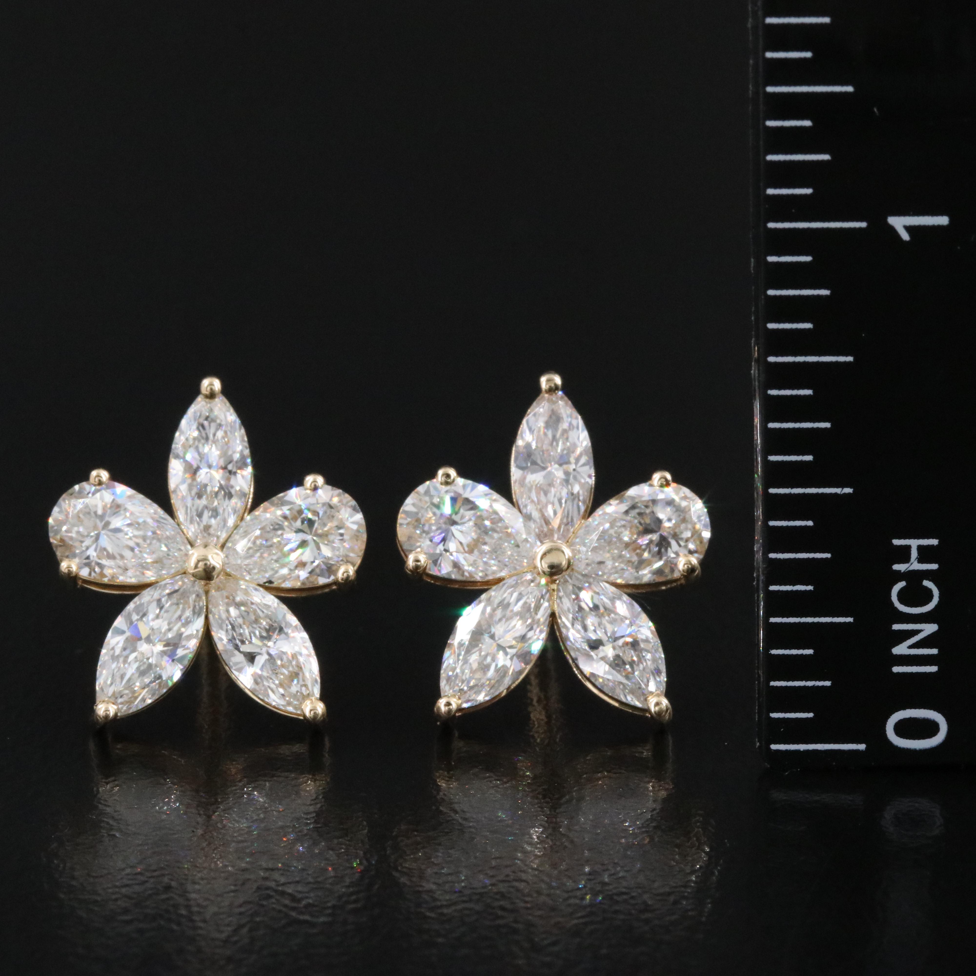 14K 5.08 CTW Lab Grown Diamond Flower Earrings