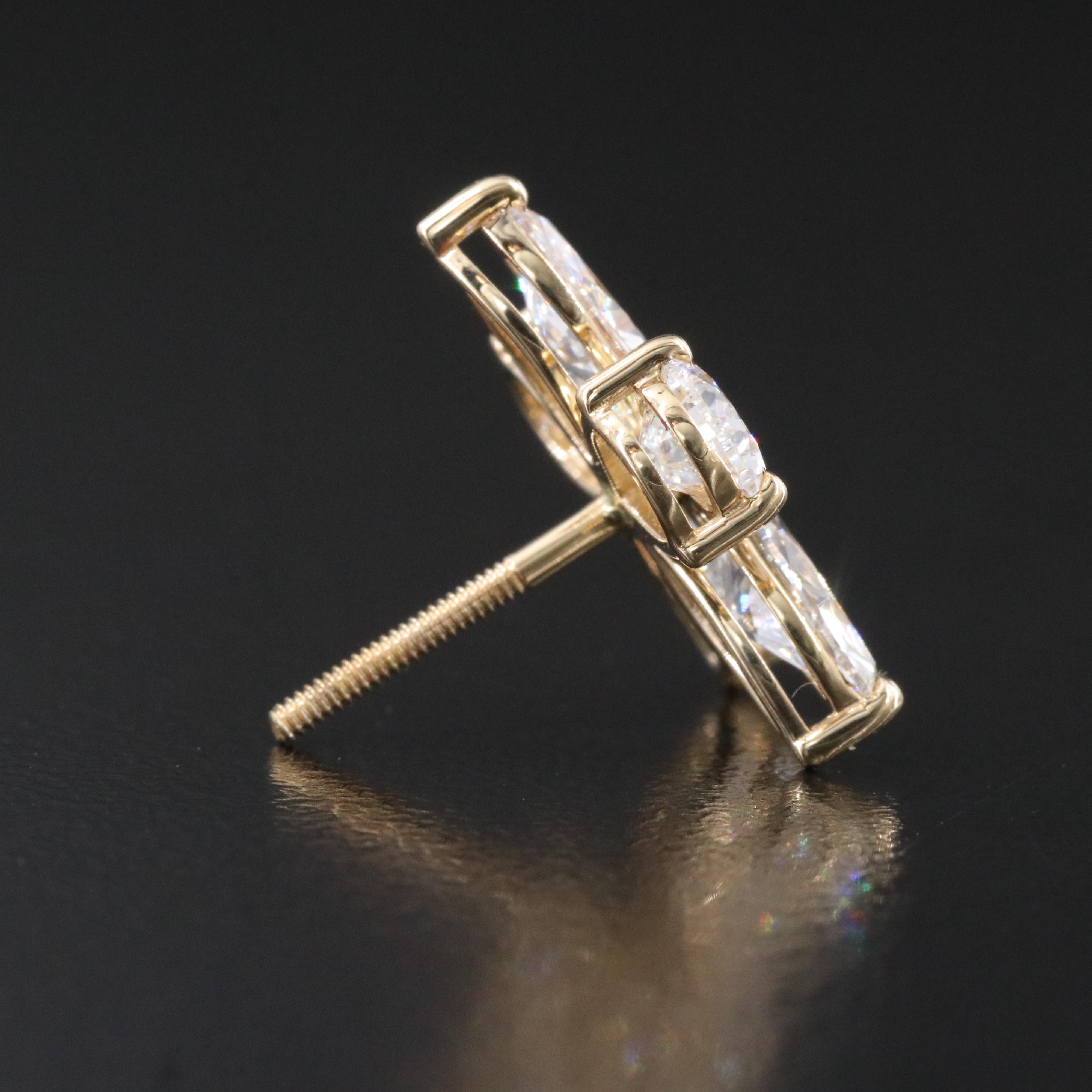 14K 5.08 CTW Lab Grown Diamond Flower Earrings