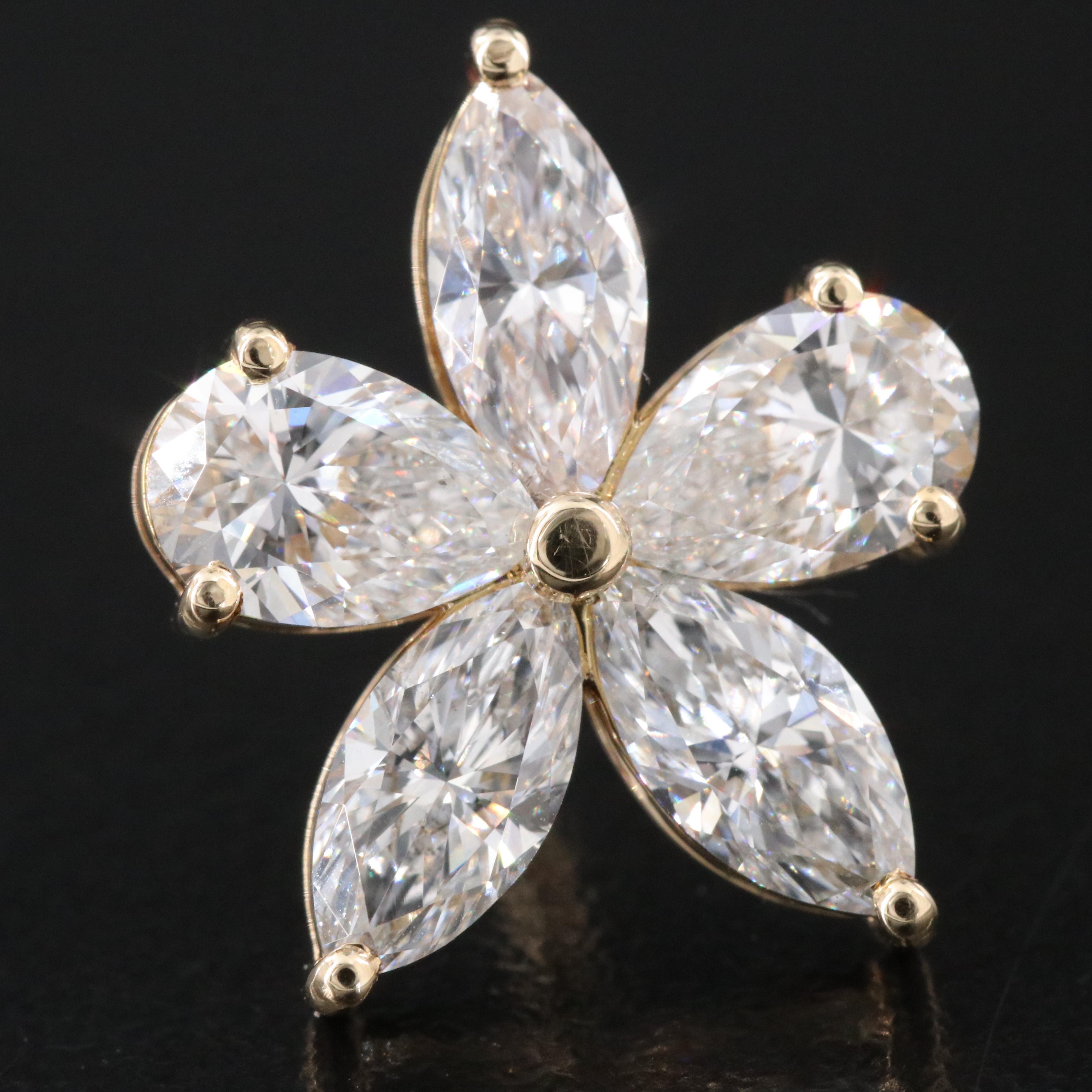 14K 5.08 CTW Lab Grown Diamond Flower Earrings