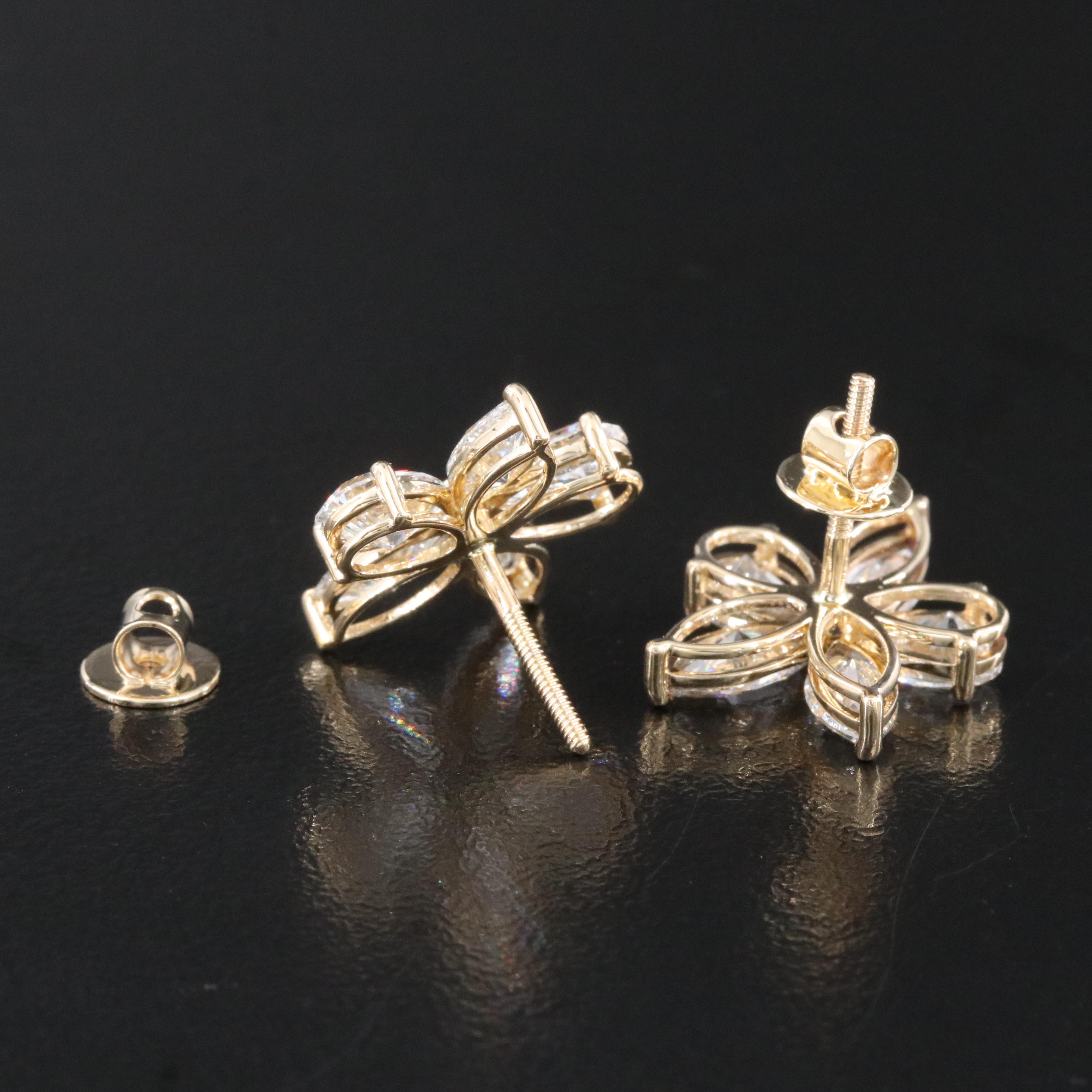 14K 5.08 CTW Lab Grown Diamond Flower Earrings