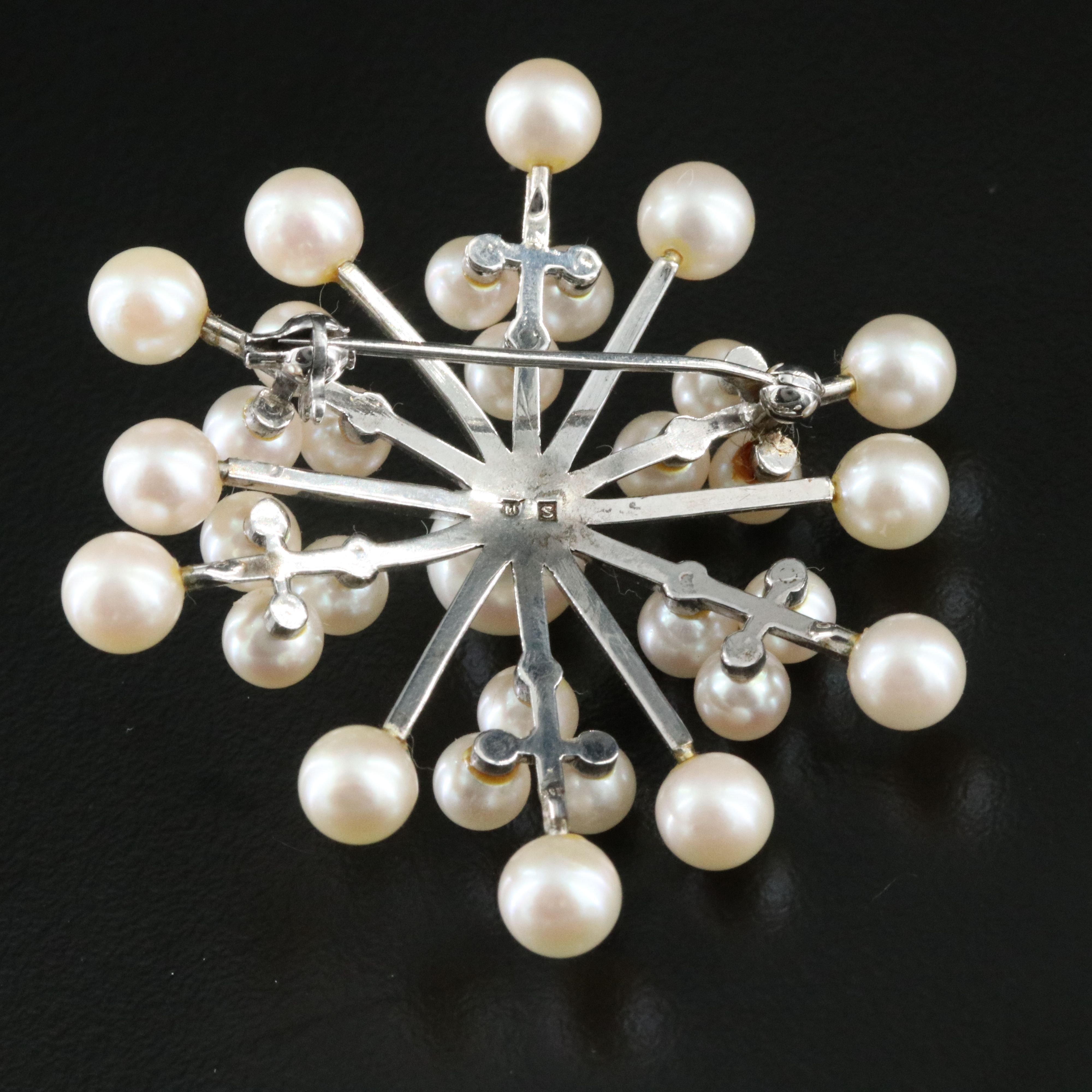 Mikimoto Sterling Pearl Starburst Brooch