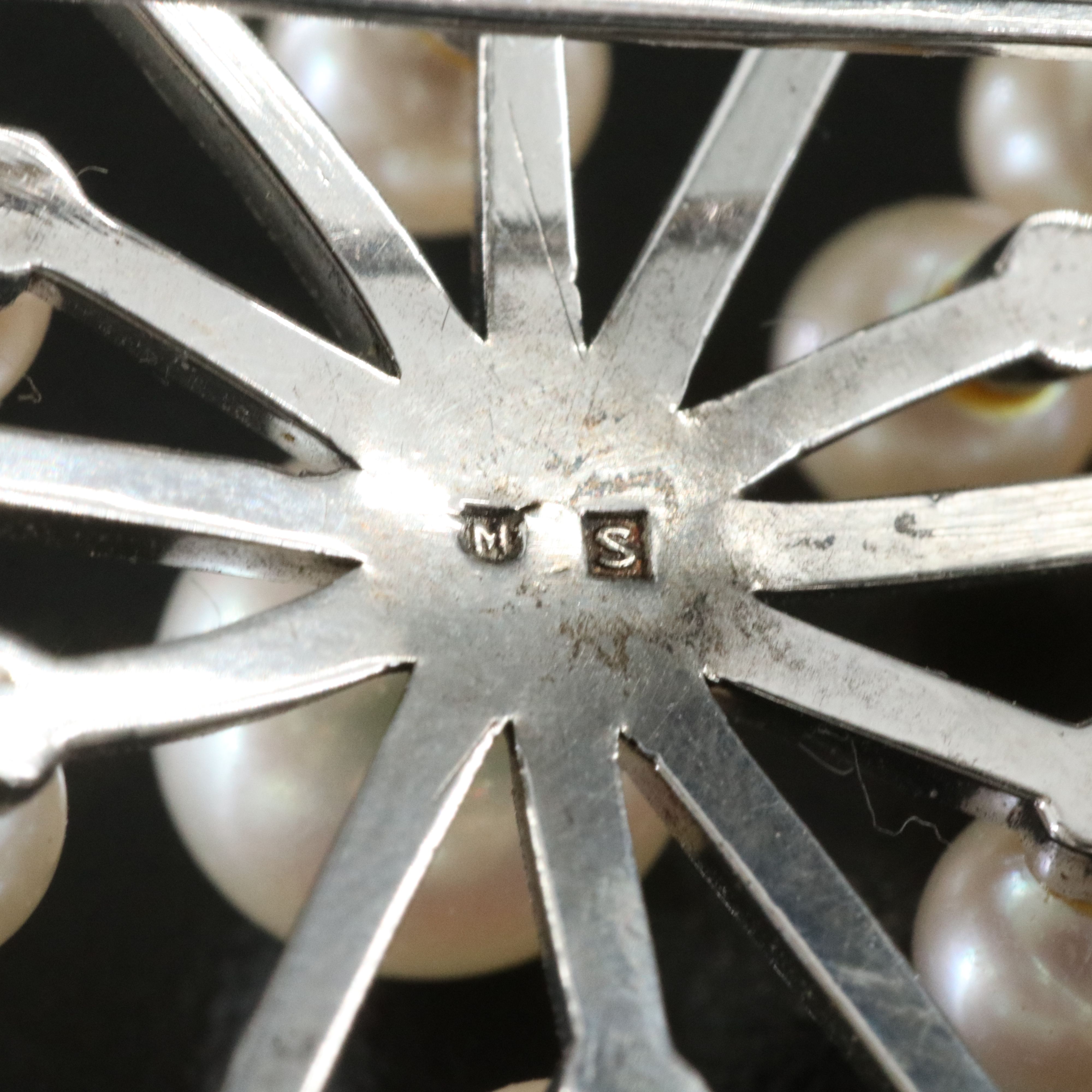 Mikimoto Sterling Pearl Starburst Brooch