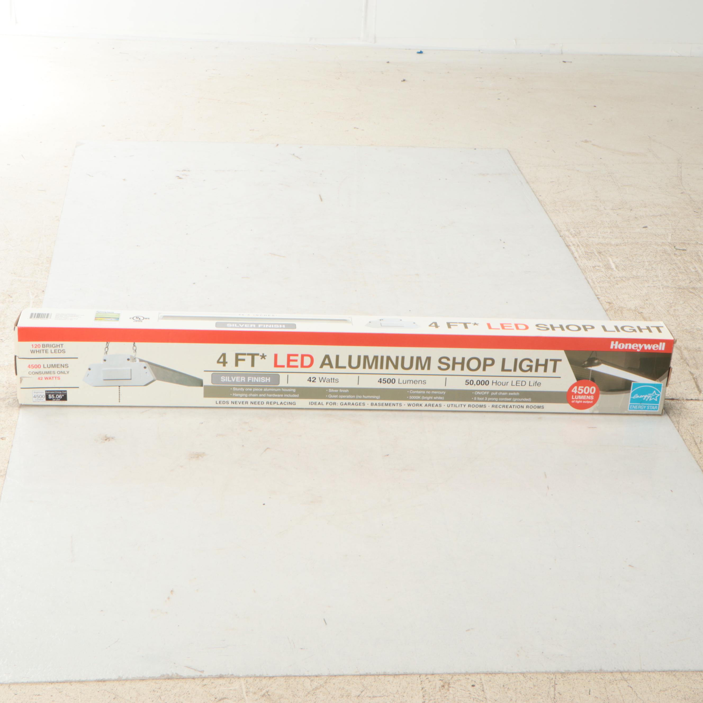 Honeywell Aluminum LED Shop Light and LED Handheld Work Light with Speaker