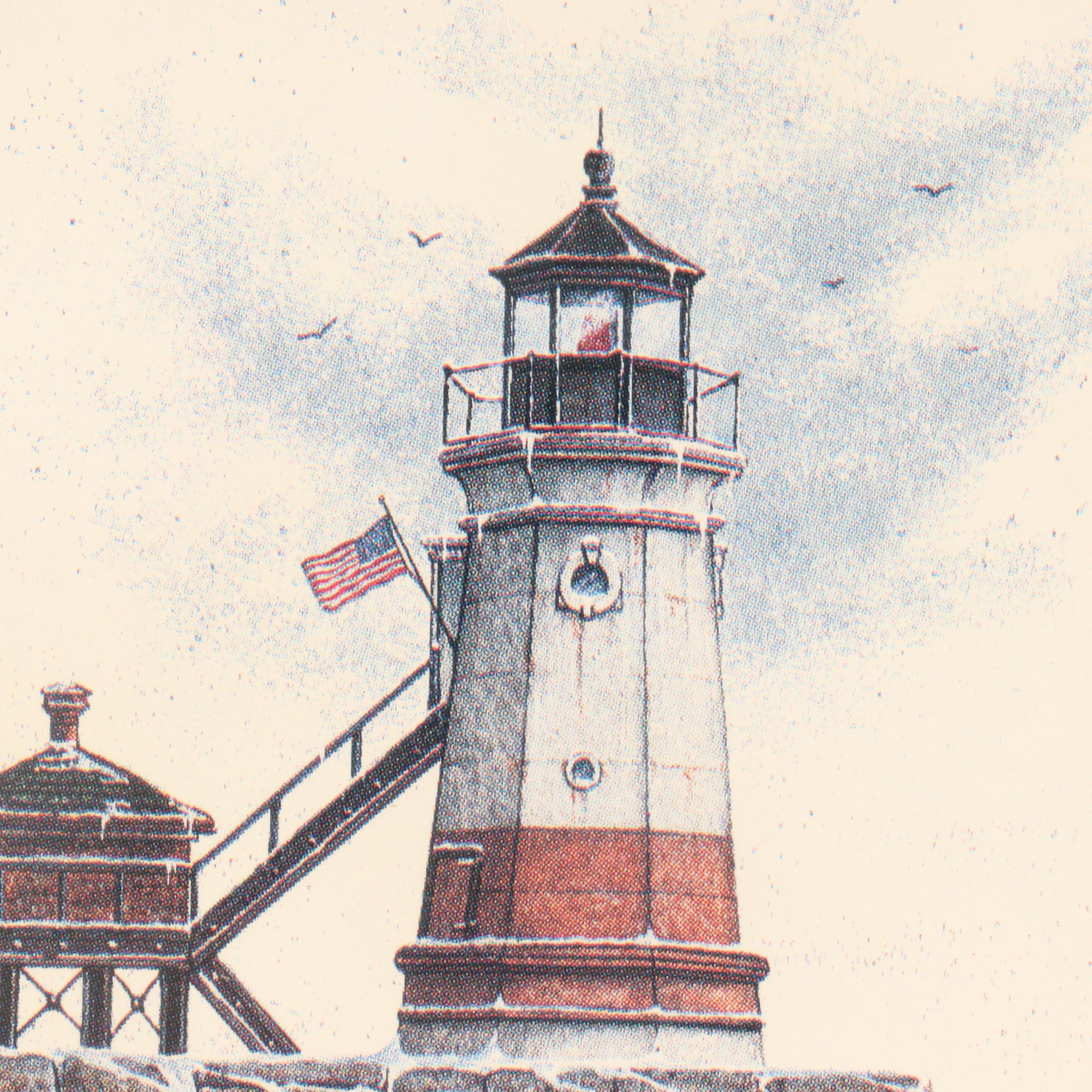 John Fehringer Offset Lithograph "Guardian" with Other Lighthouse Prints