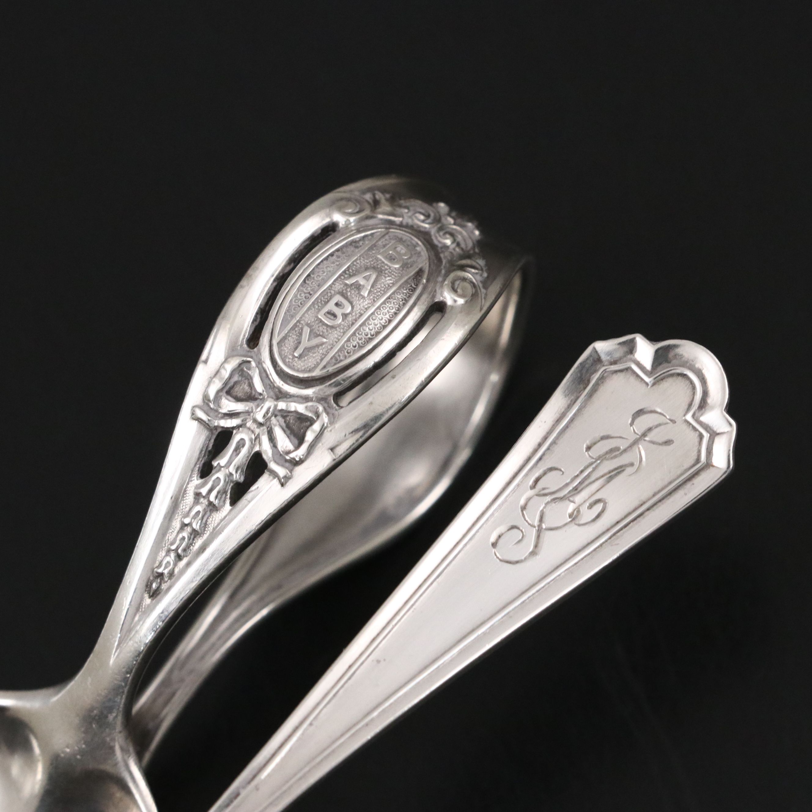 Webster Sterling Baby Fork with Charles M. Robbins Sterling Baby Spoon