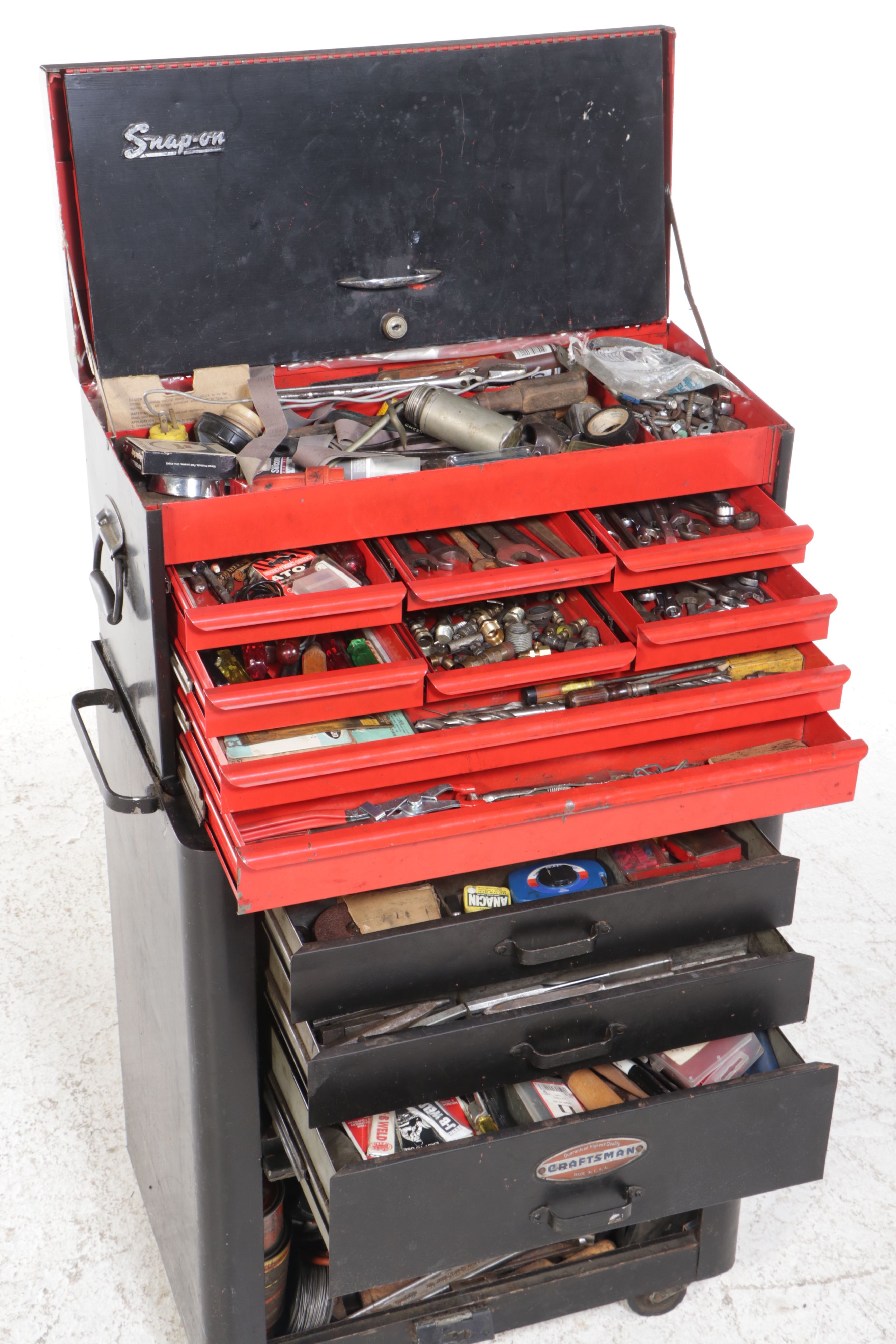 Craftsman Tool Chest with Snap-on Attached Chest and Tools
