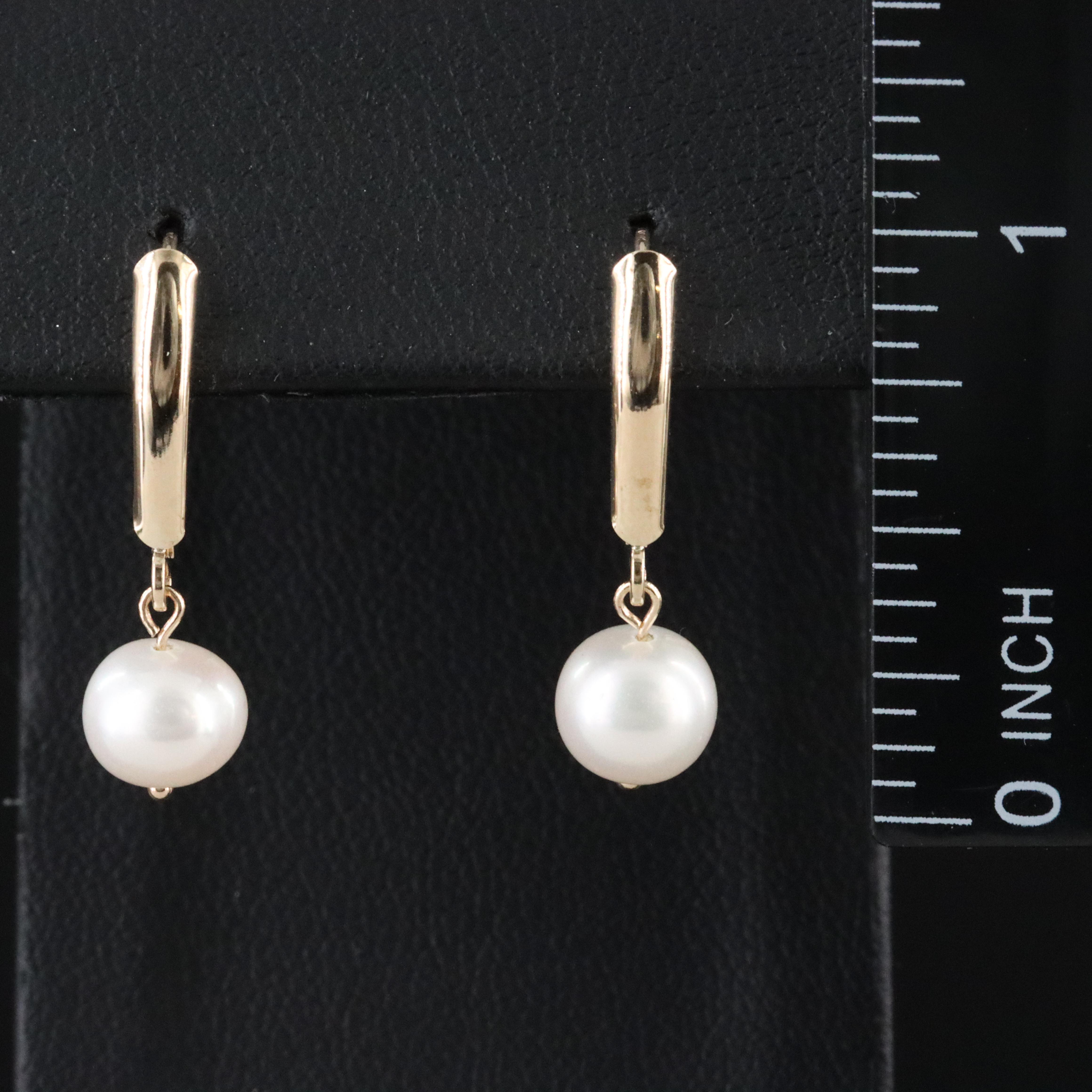 10K Pearl Drop Earrings
