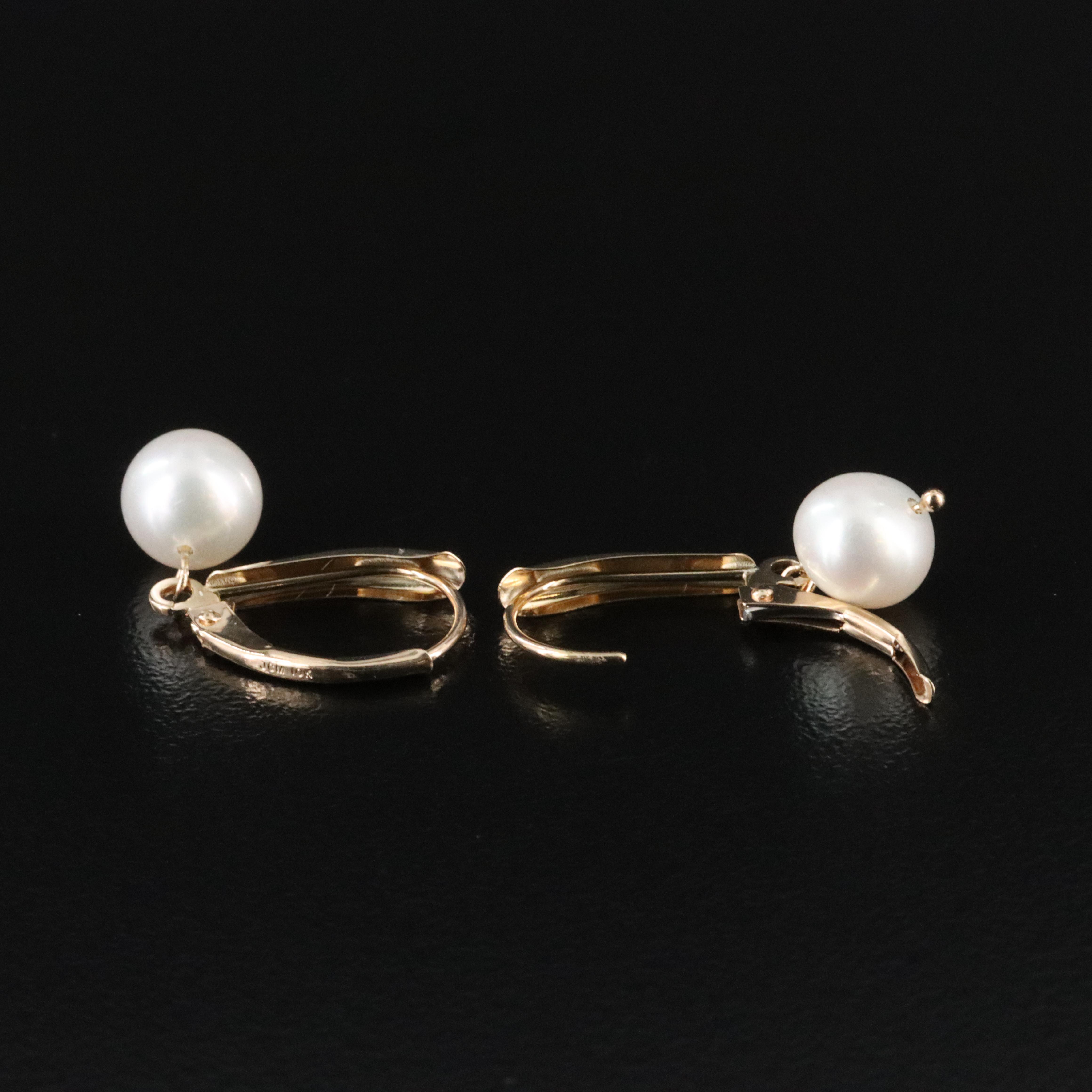 10K Pearl Drop Earrings