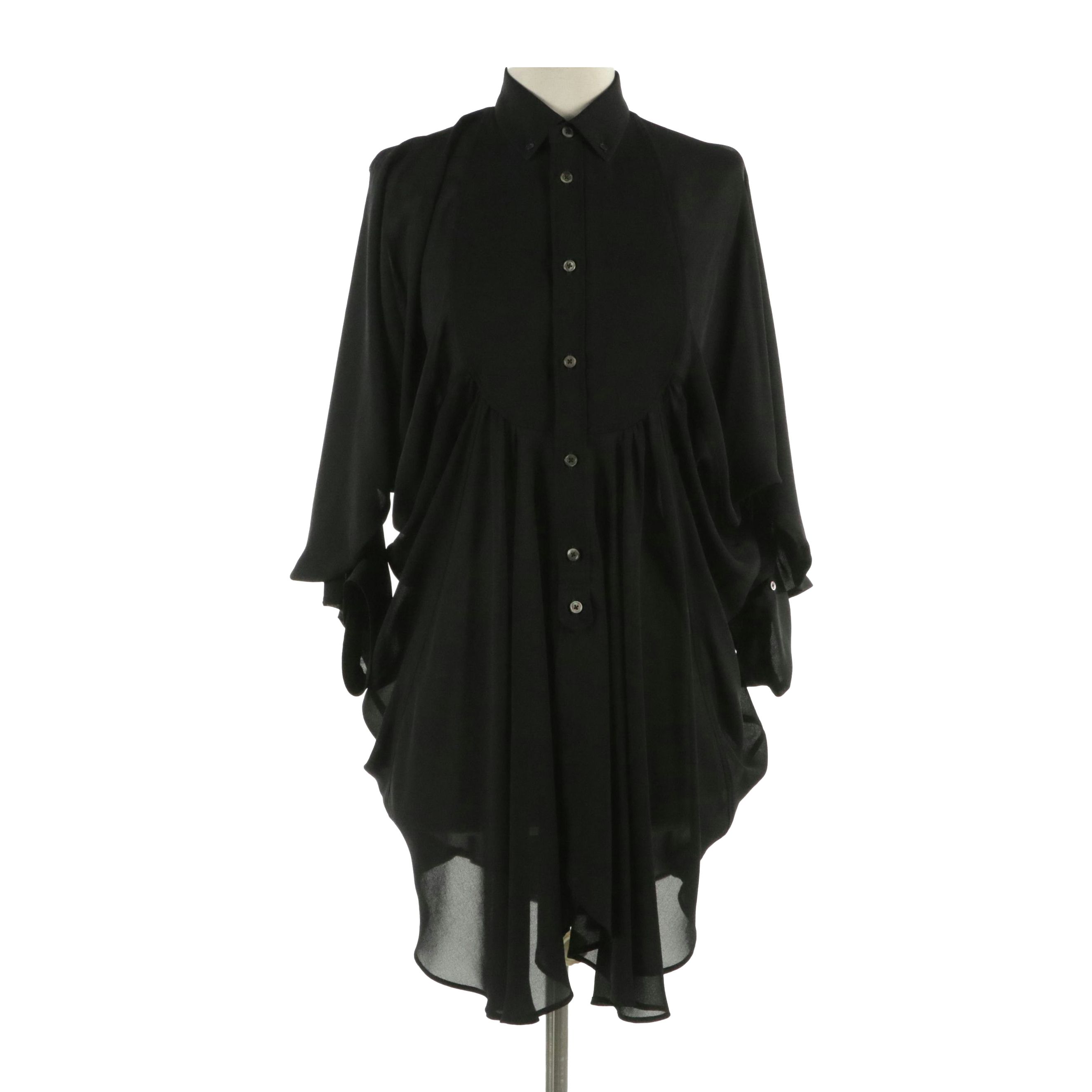 Junya Watanabe Comme des Garçons Black Button-Down Batwing Blouse