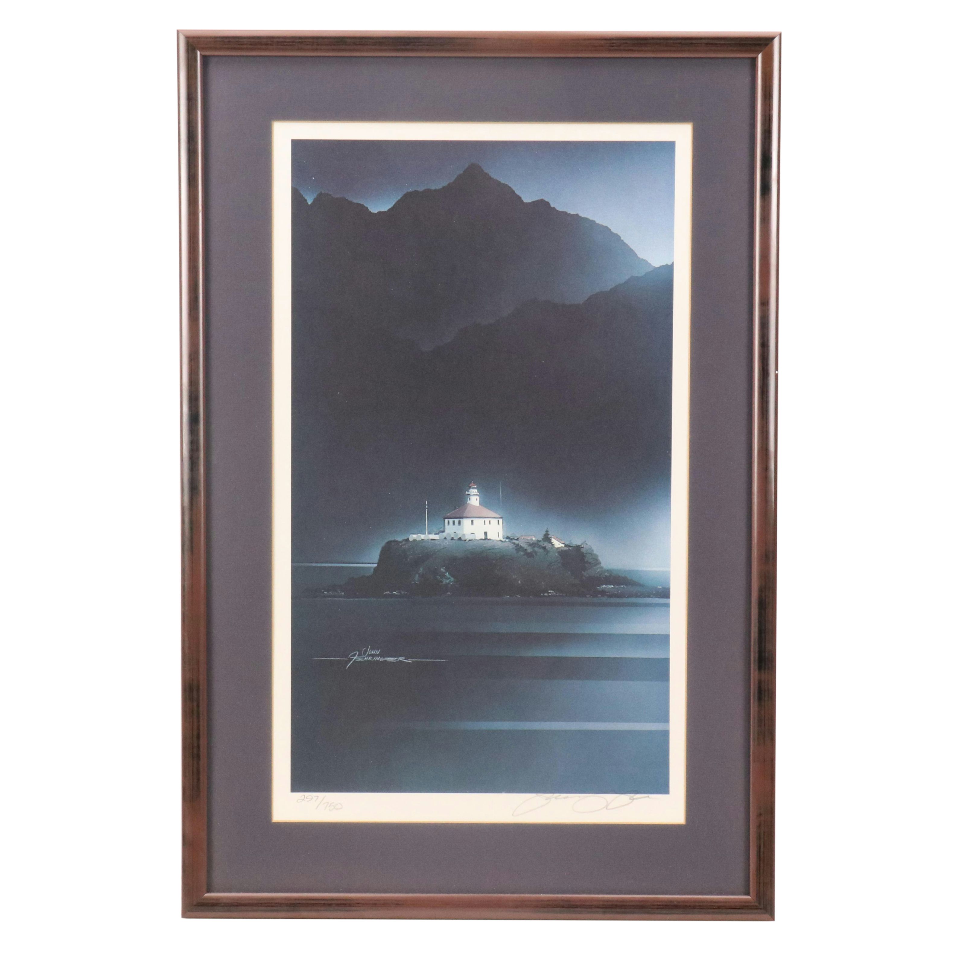 John Fehringer Offset Lithograph "Guardian" with Other Lighthouse Prints