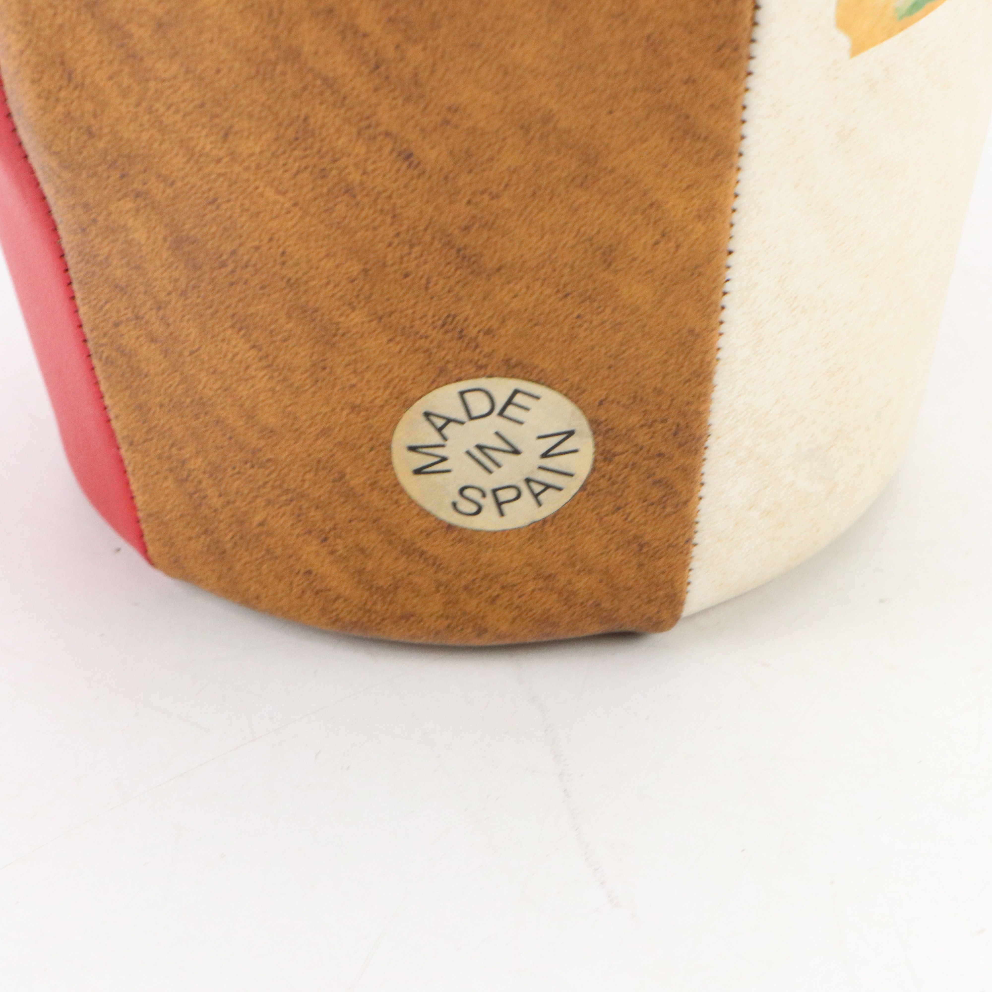 Spanish Multicolor Faux Leather Wrapped Glass Decorative Wine Bottle and Jug