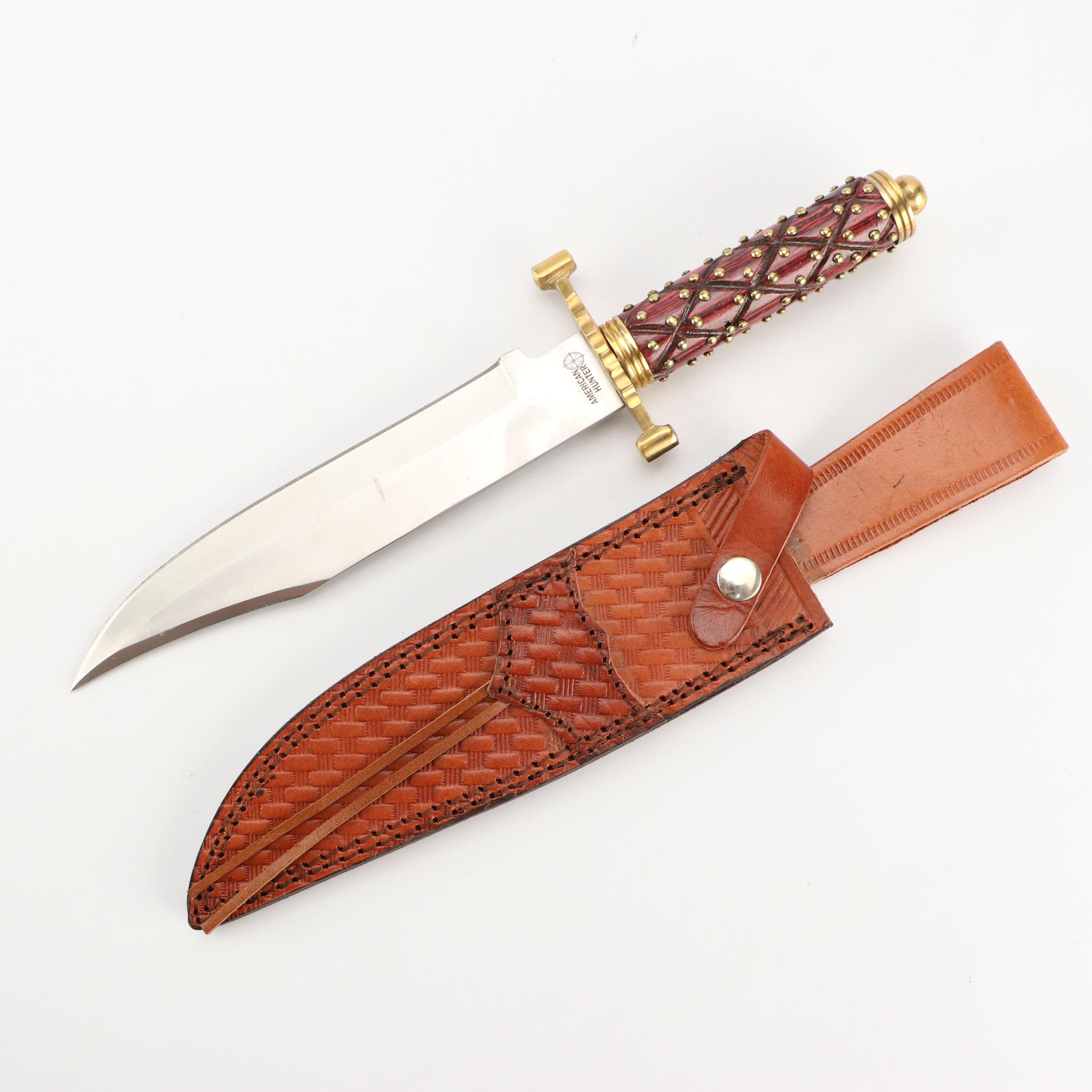 American Hunter and Frost Cutlery Fixed Blade Knives in Scabbards