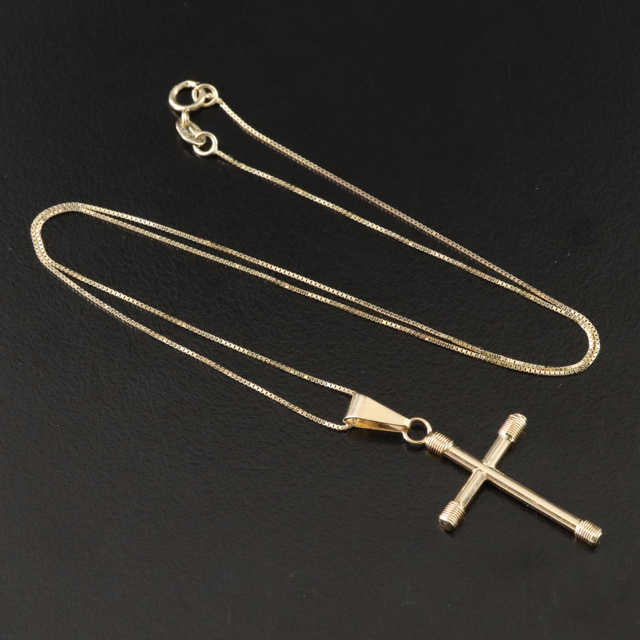 14K Cross Pendant Necklace