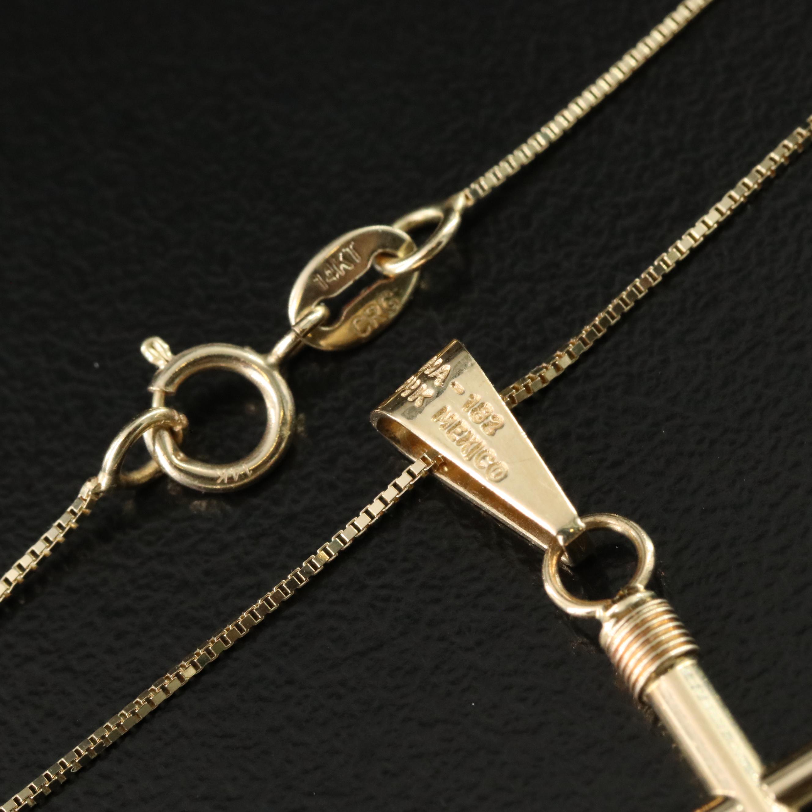14K Cross Pendant Necklace