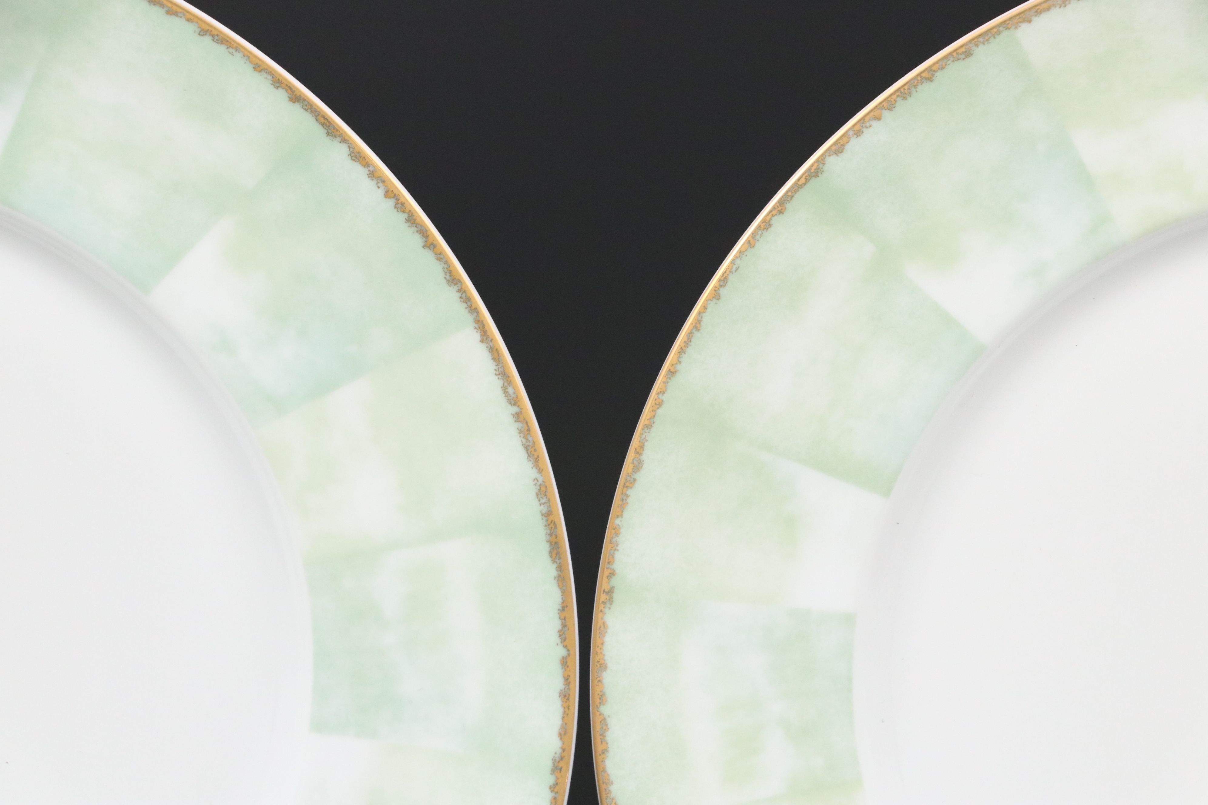 Pair of Lalique "Orchidées" Porcelain Chargers